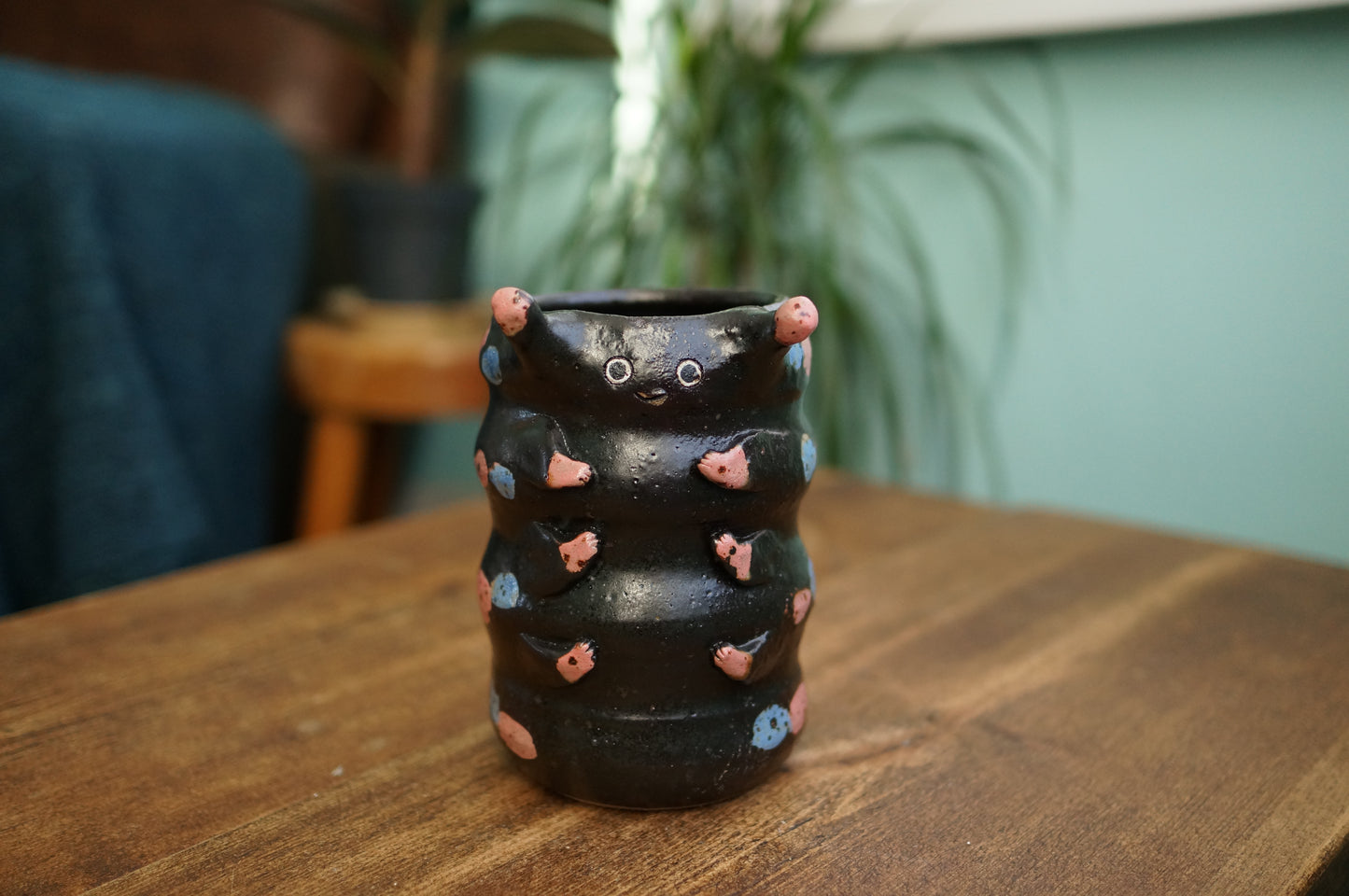 Black Caterpillar Vase