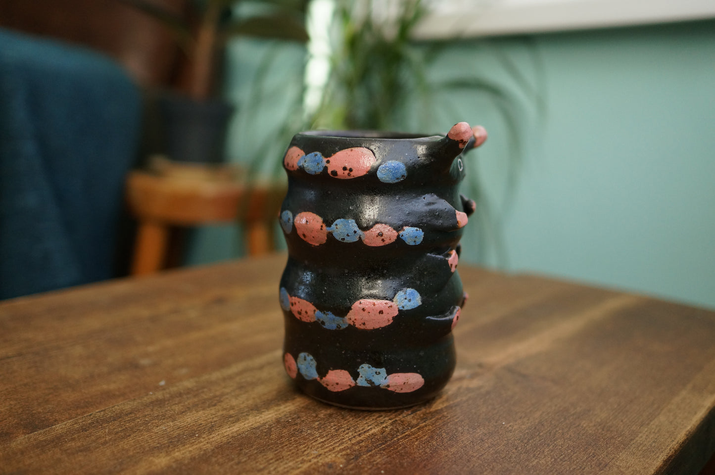 Black Caterpillar Vase