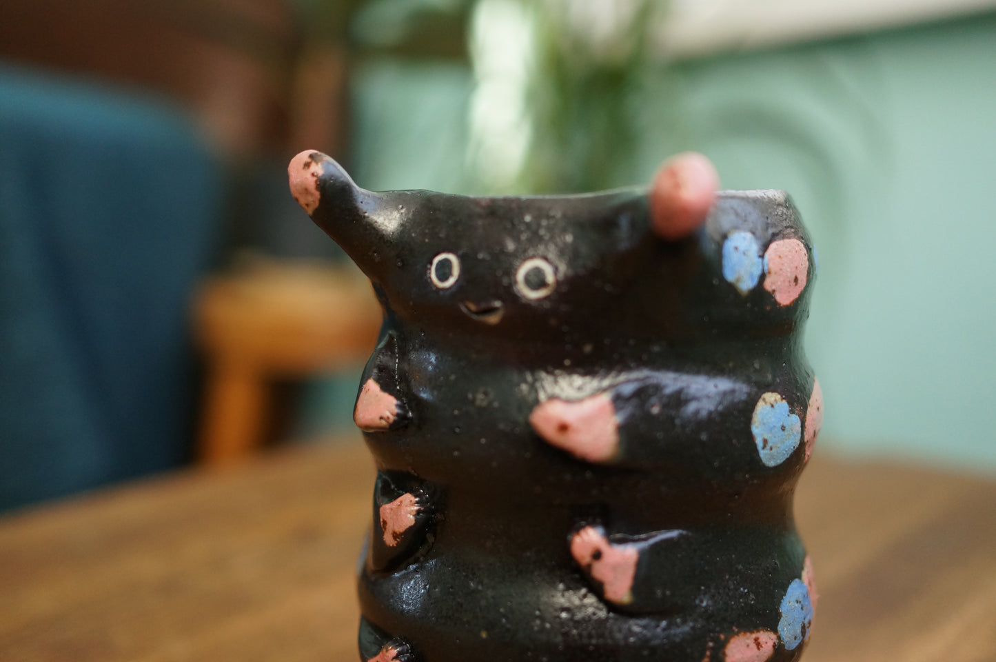 Black Caterpillar Vase