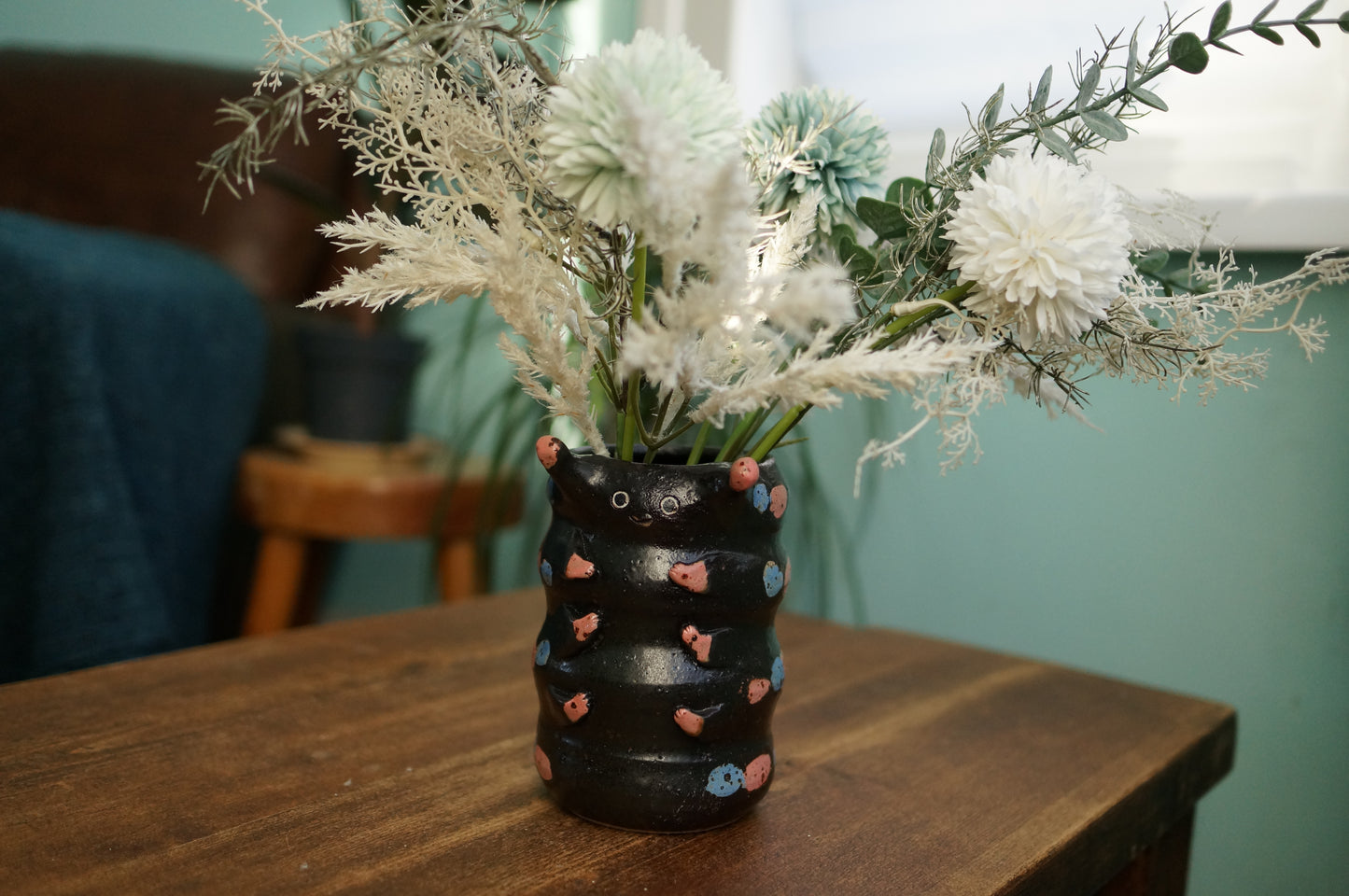 Black Caterpillar Vase