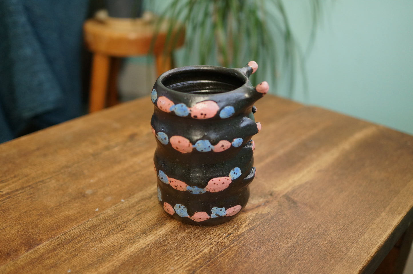 Black Caterpillar Vase