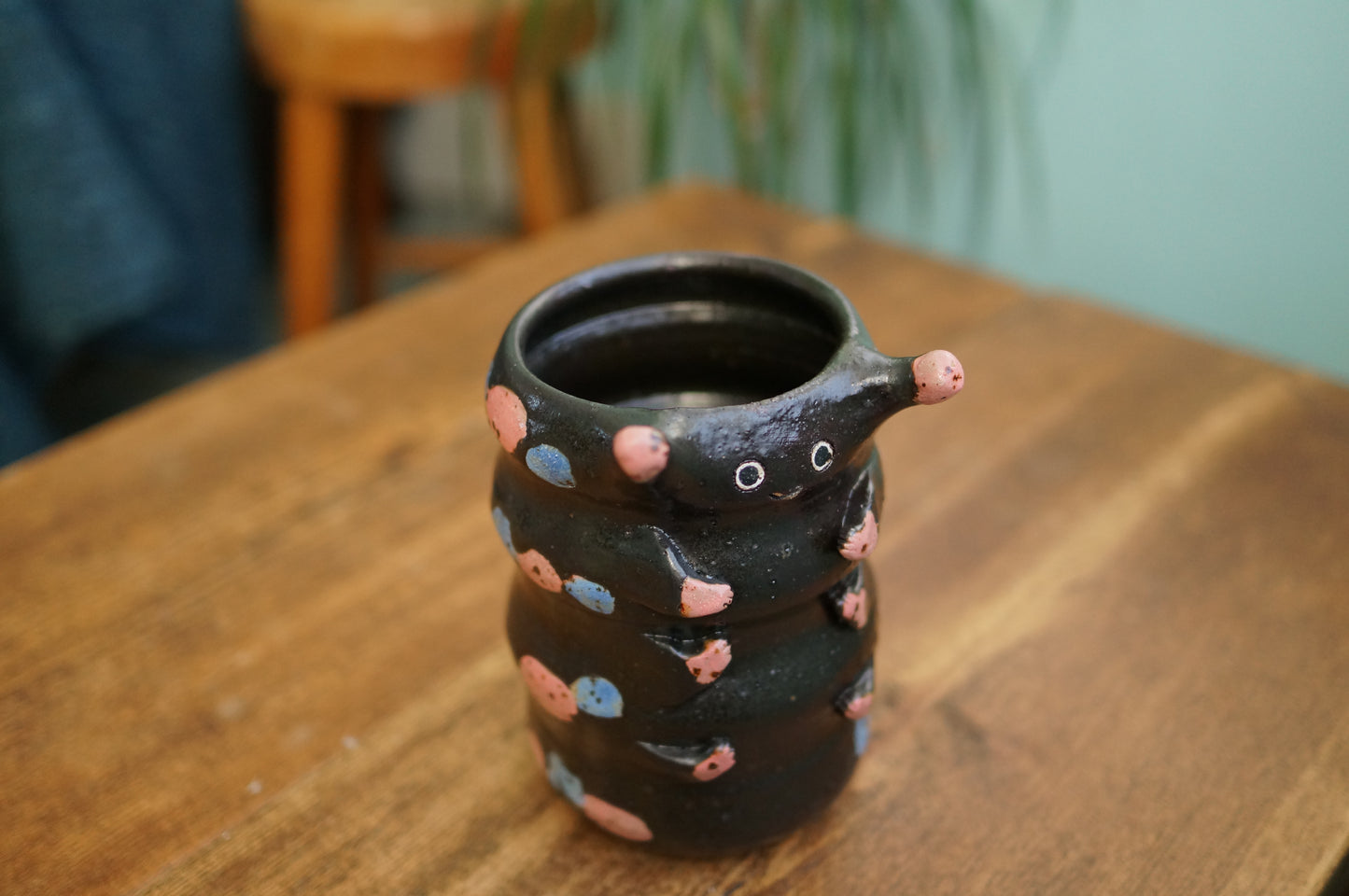 Black Caterpillar Vase