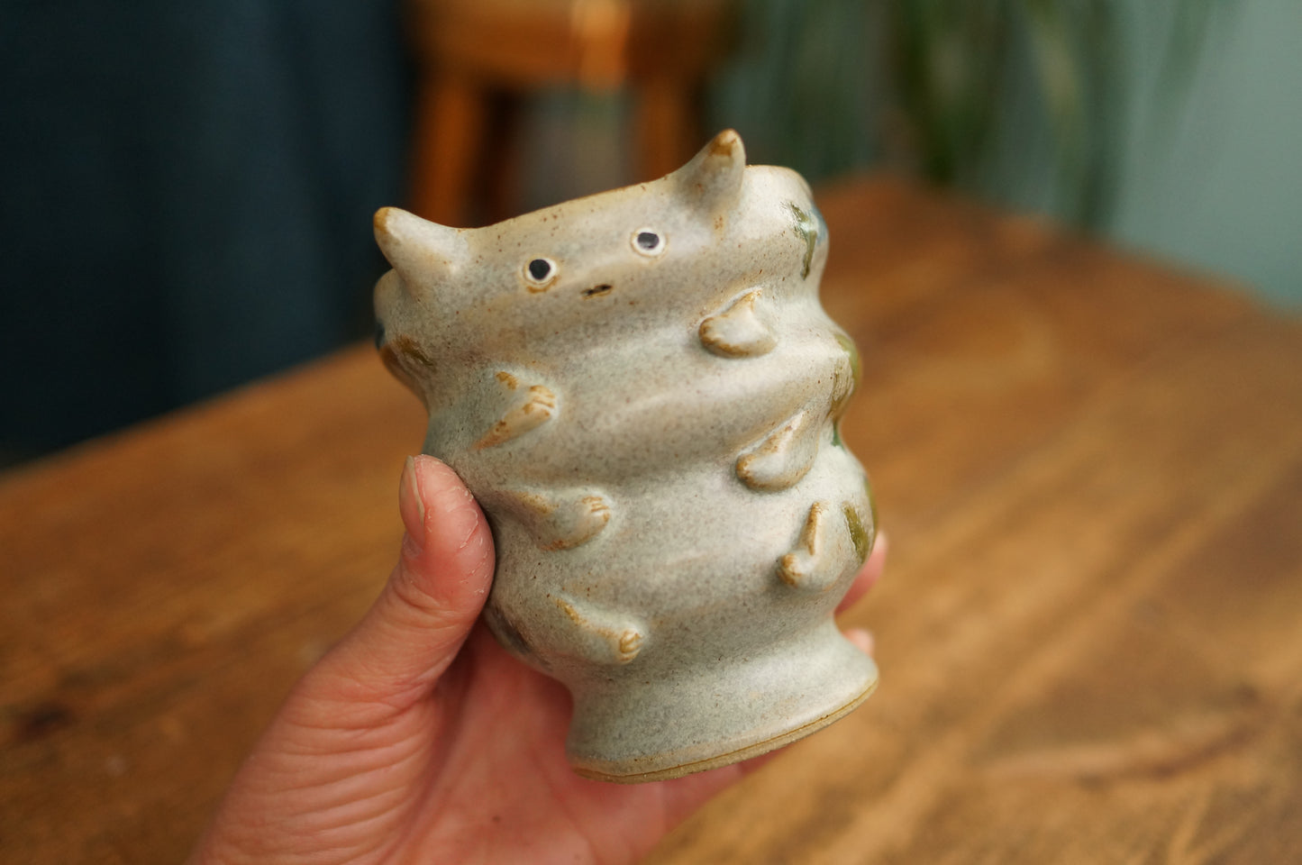 Grey Green Caterpillar Mug