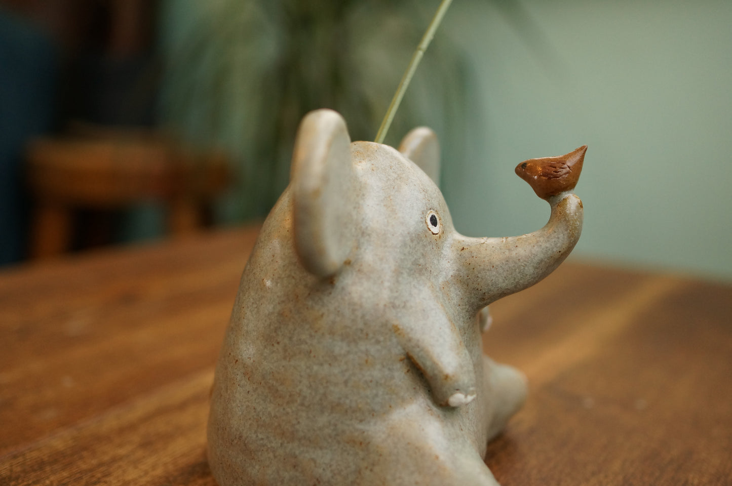 Elephant and bird Vase