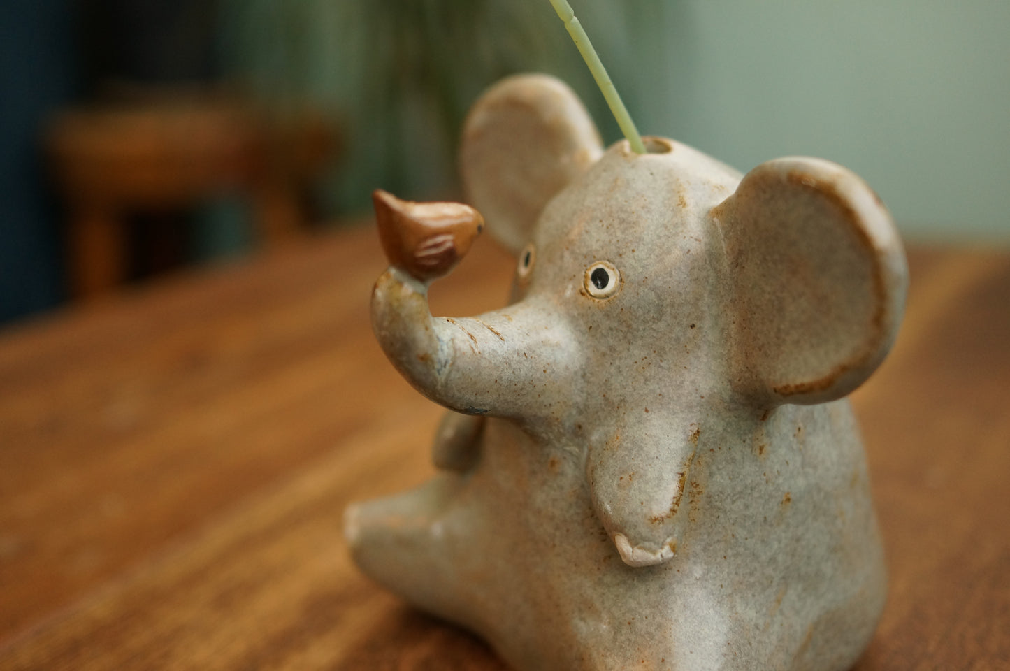 Elephant and bird Vase