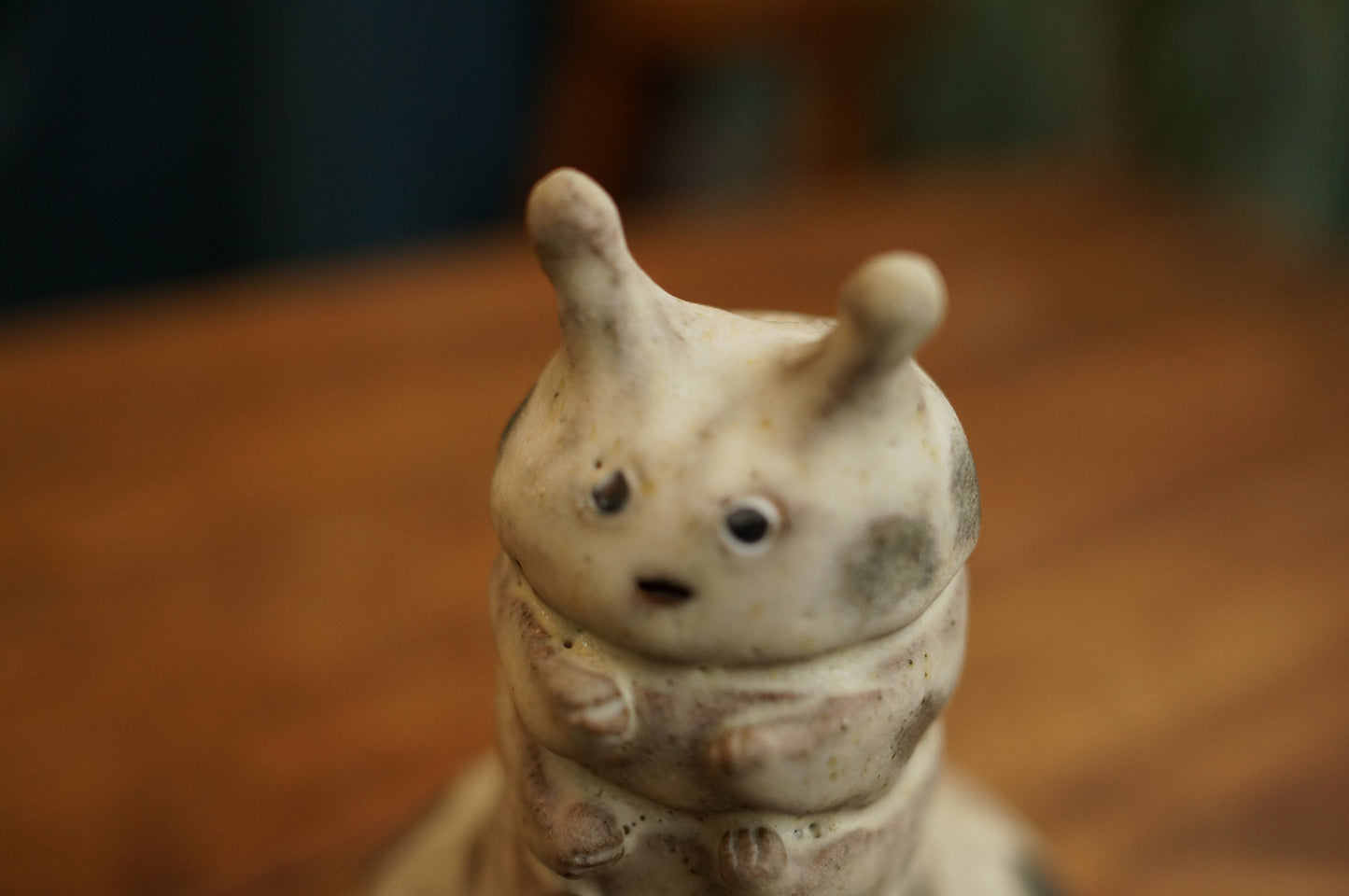 Handbuilt White Caterpillar Vase