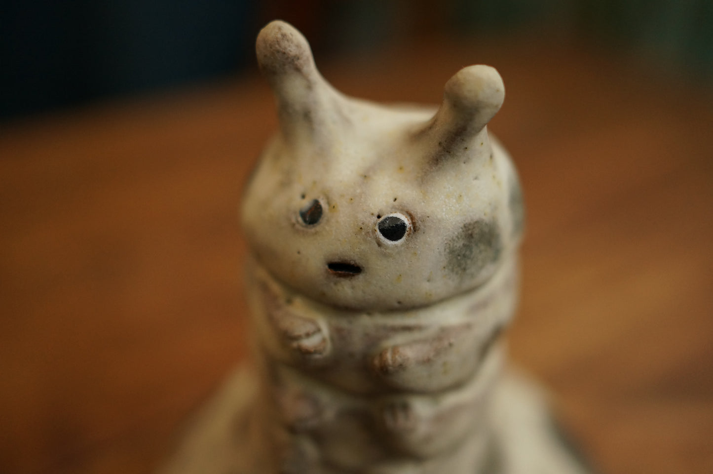 Handbuilt White Caterpillar Vase