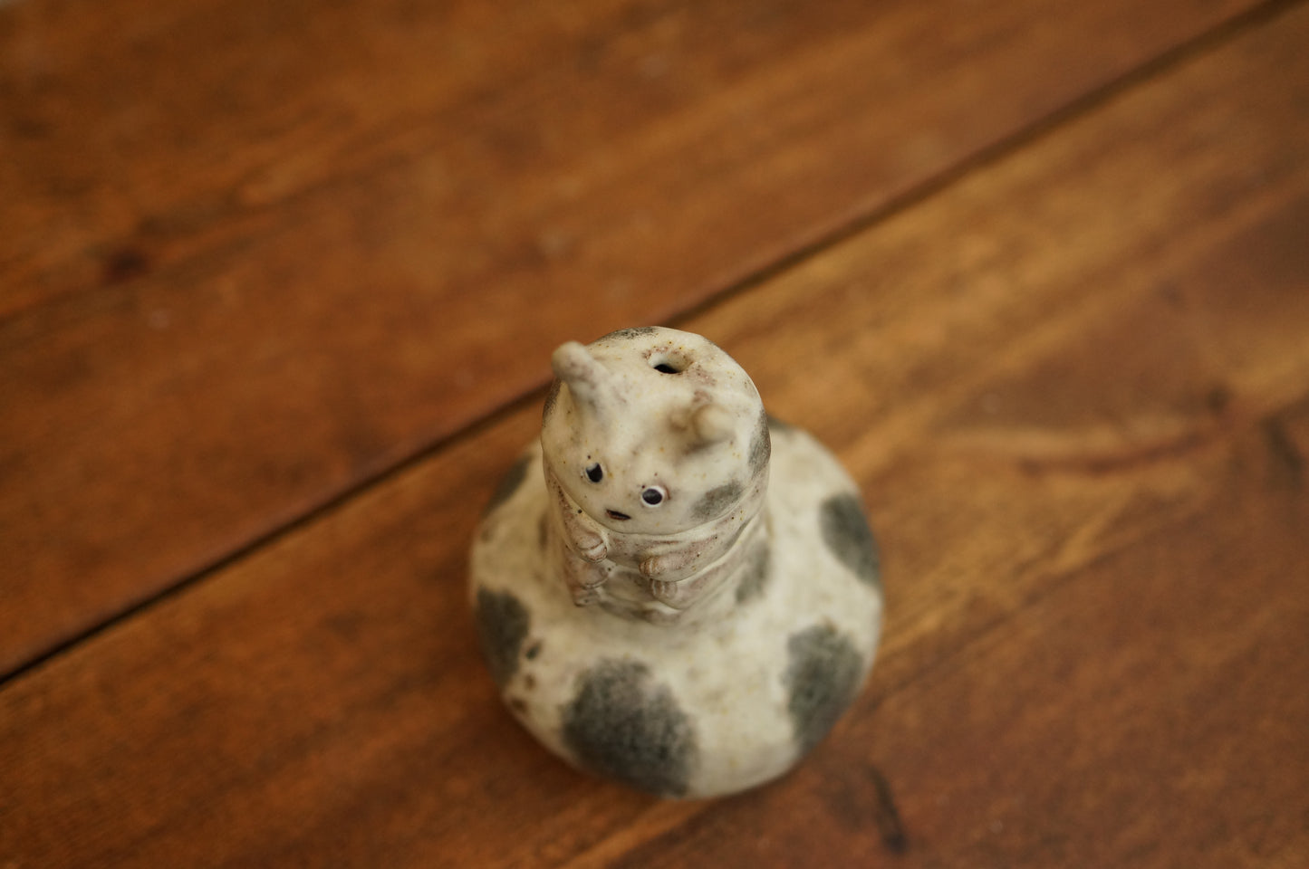Handbuilt White Caterpillar Vase