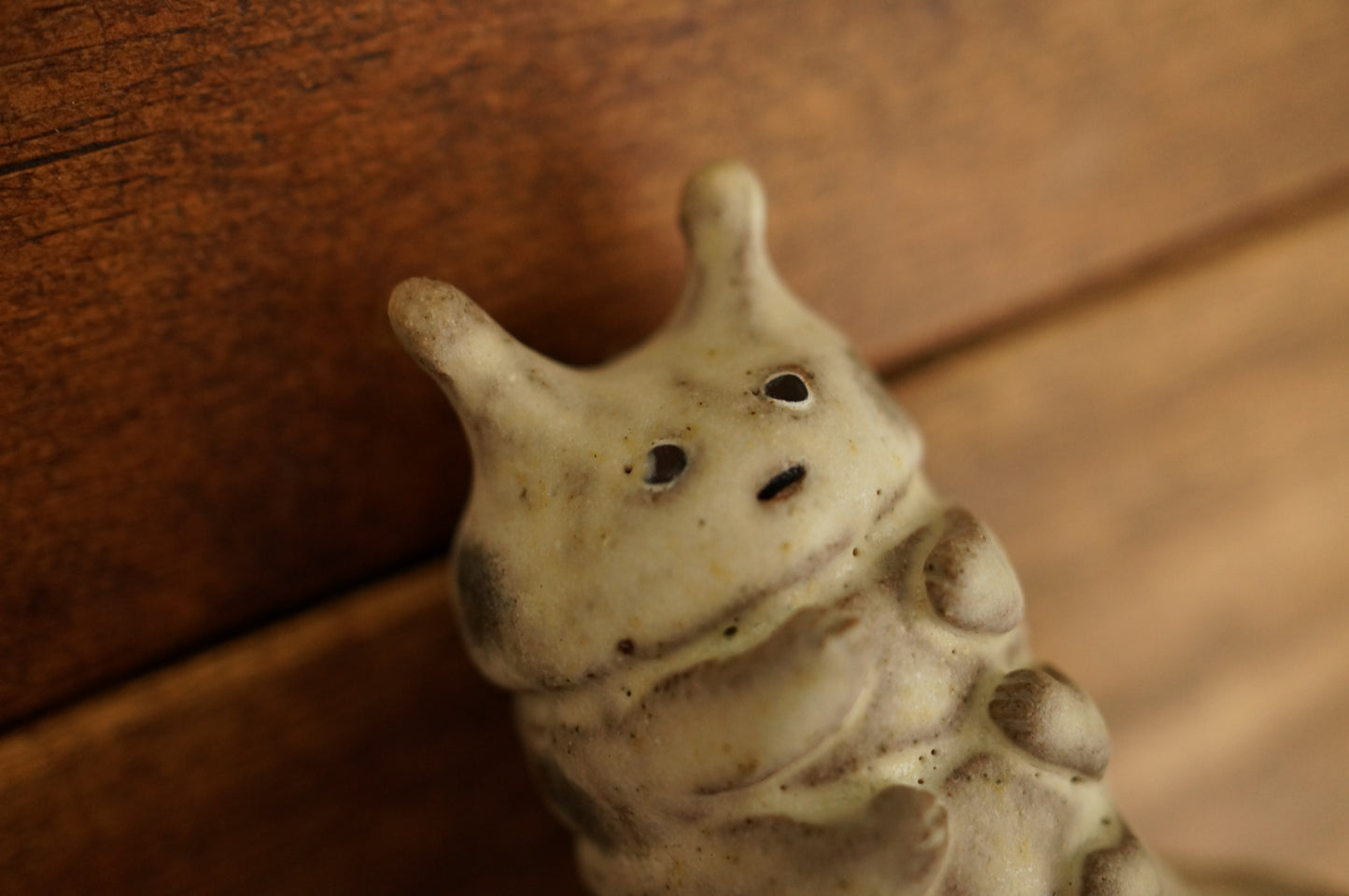 Handbuilt White Caterpillar Vase