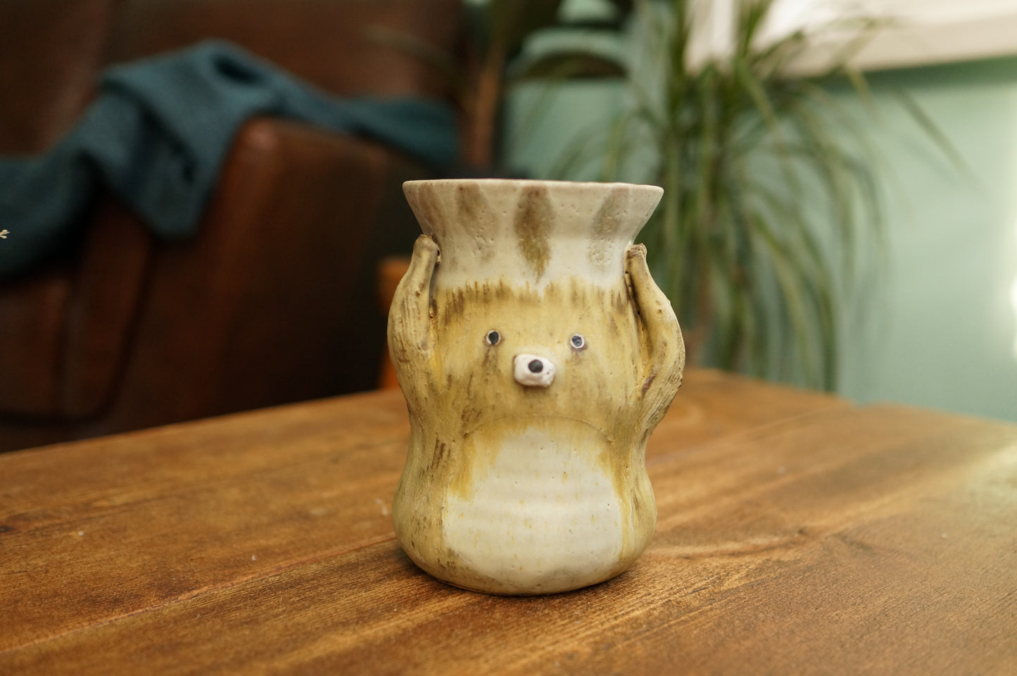 Matt Brown Bear Vase