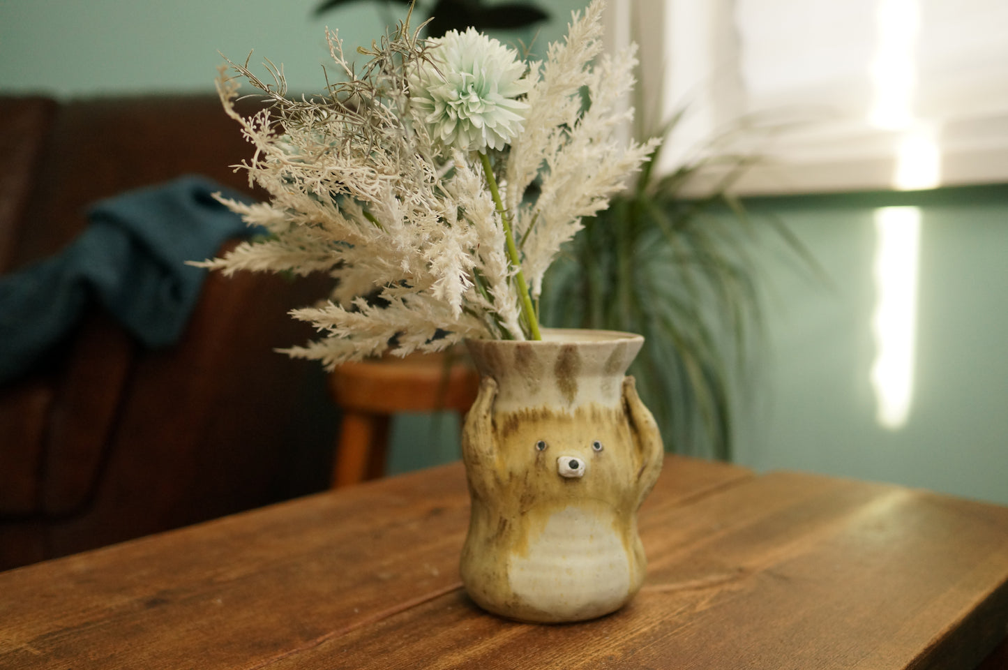 Matt Brown Bear Vase