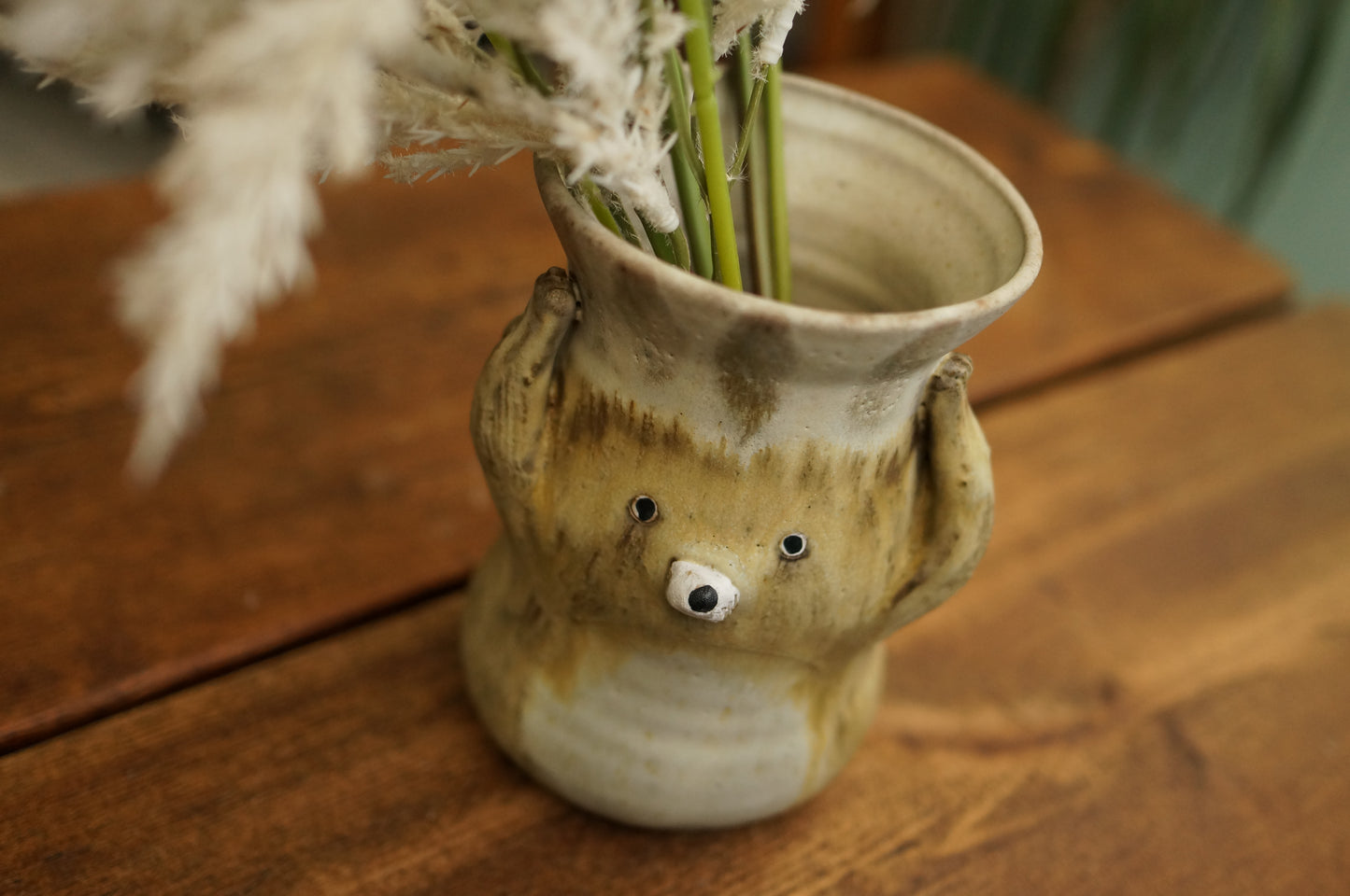 Matt Brown Bear Vase