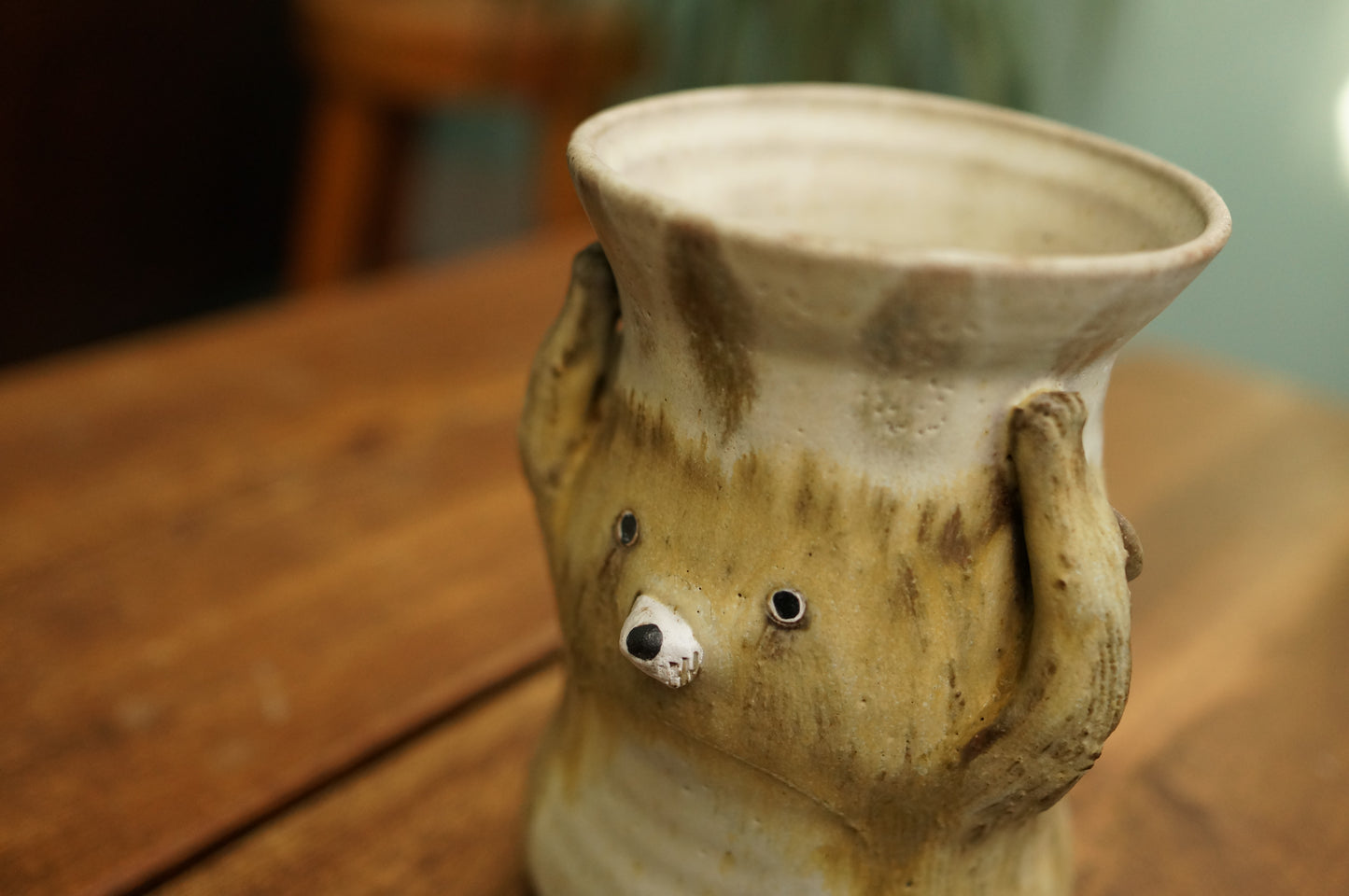 Matt Brown Bear Vase