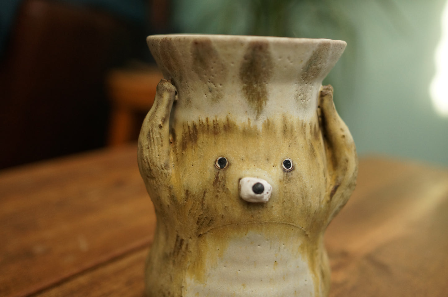 Matt Brown Bear Vase