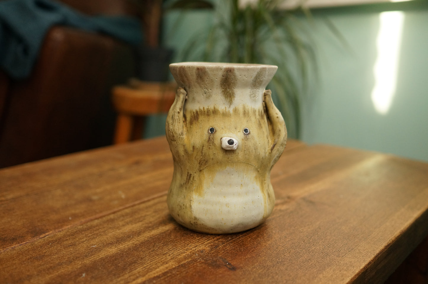 Matt Brown Bear Vase
