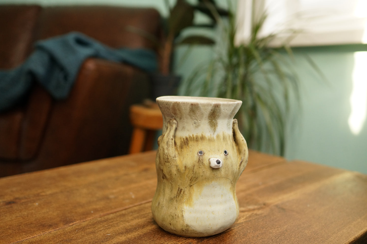 Matt Brown Bear Vase