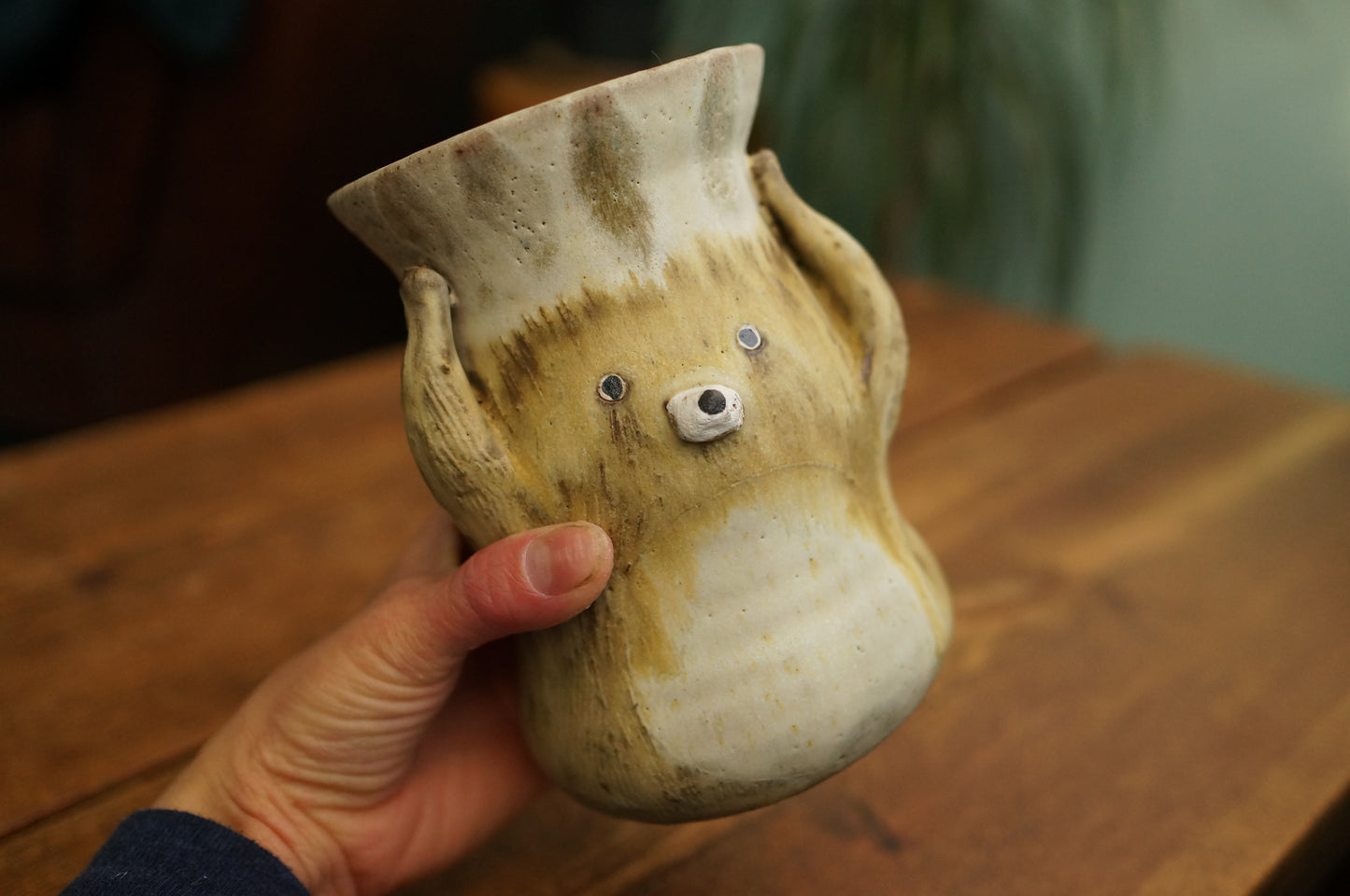 Matt Brown Bear Vase