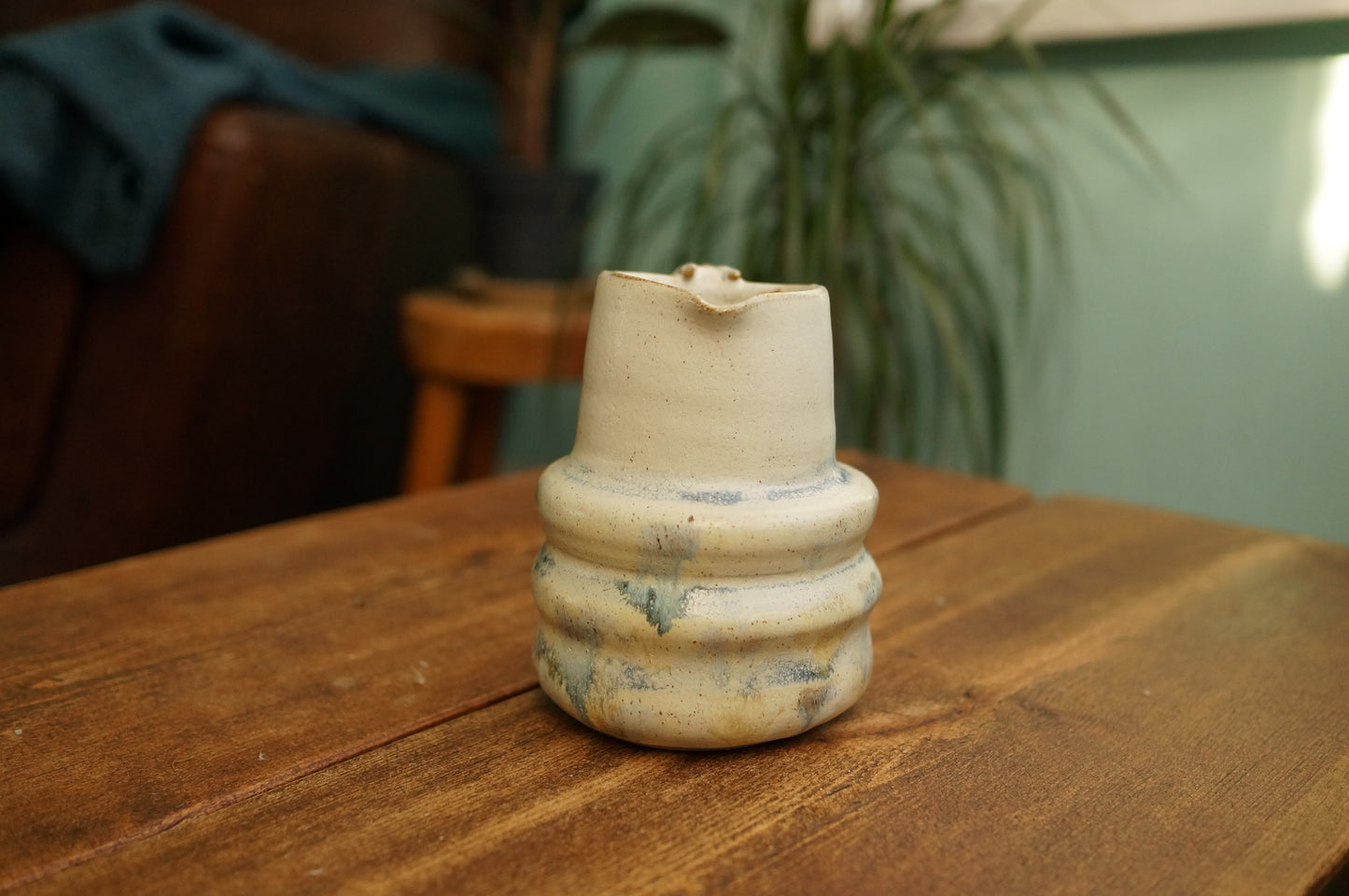 White Caterpillar Jug Vase