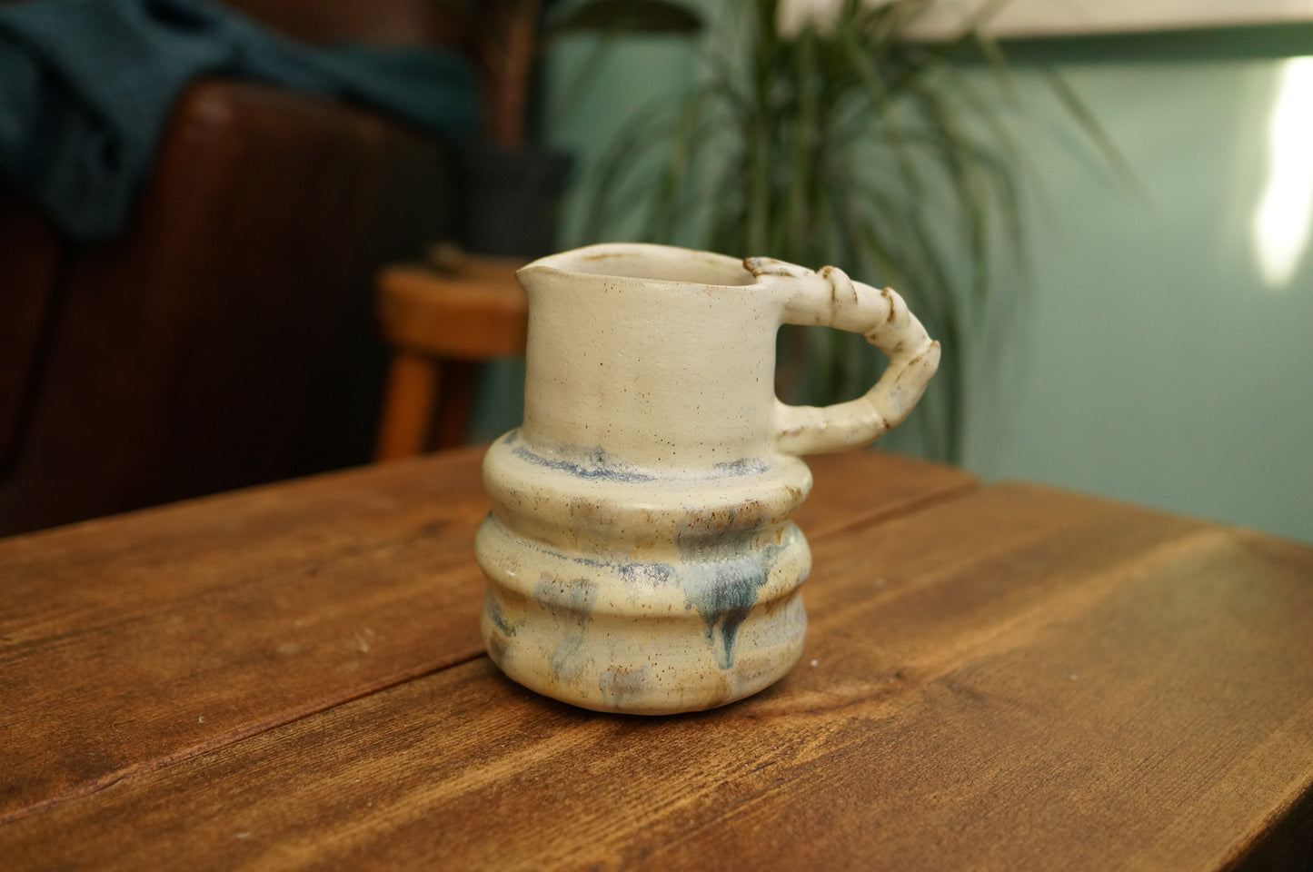 White Caterpillar Jug Vase