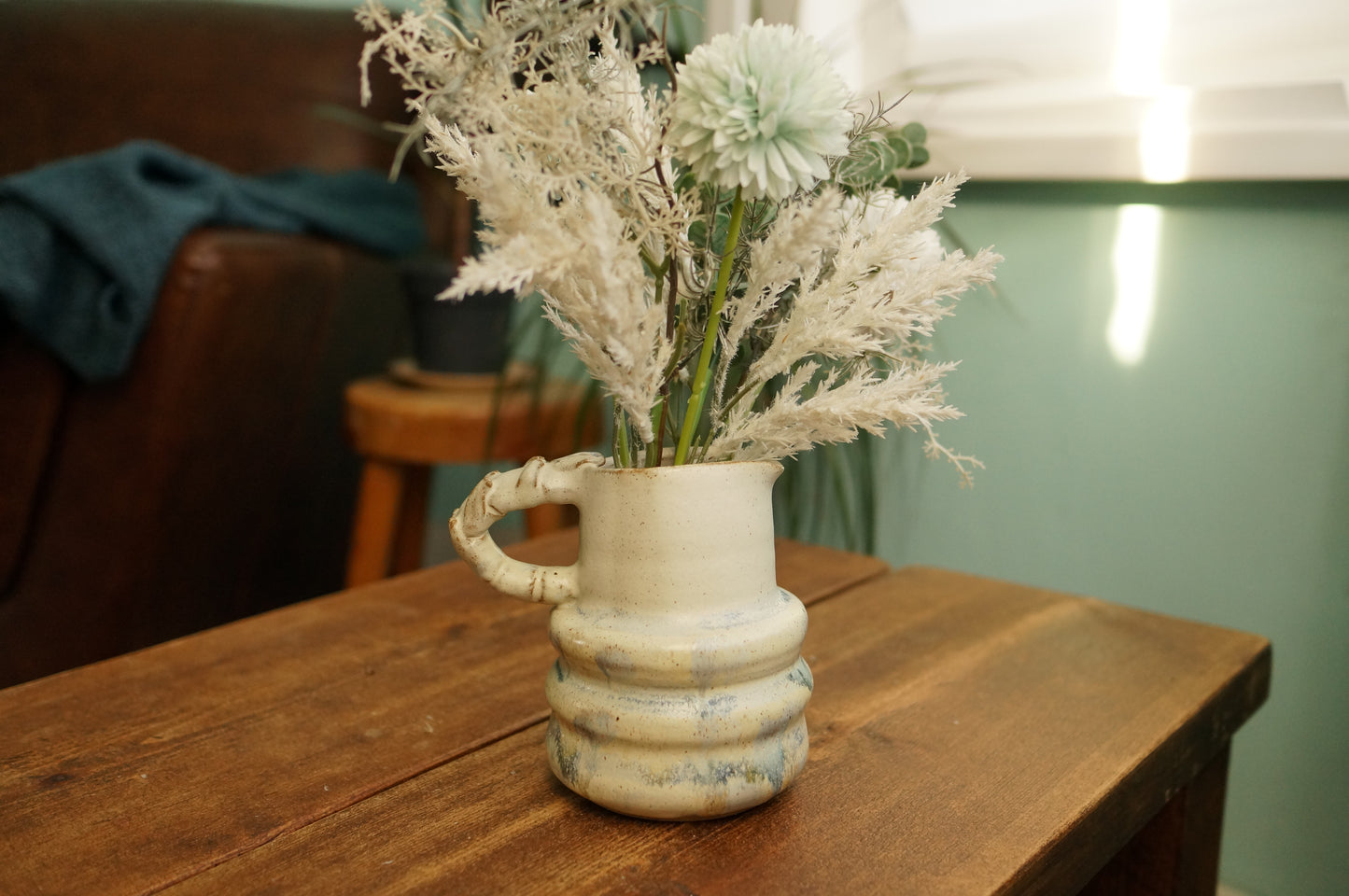 White Caterpillar Jug Vase