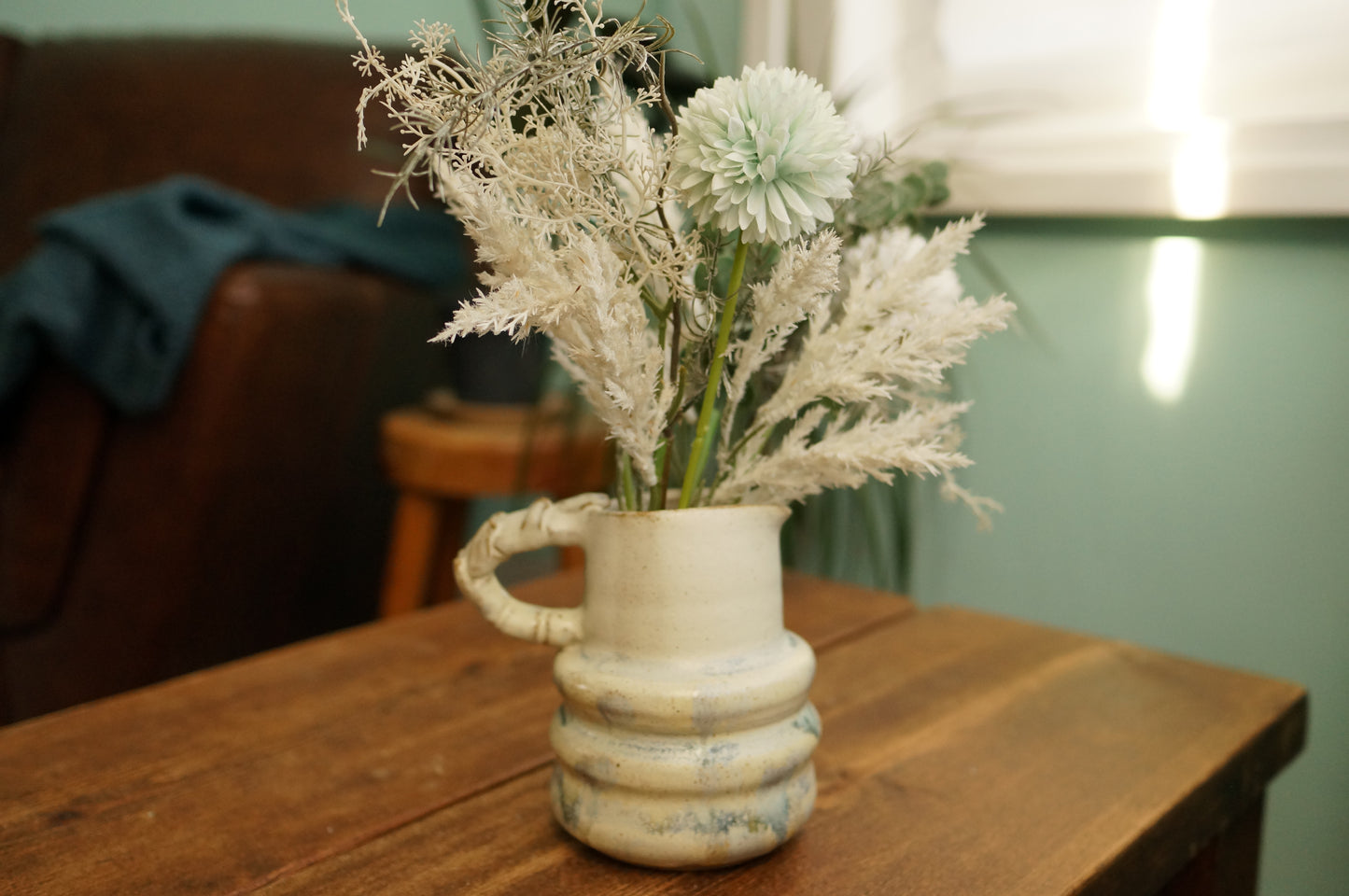 White Caterpillar Jug Vase