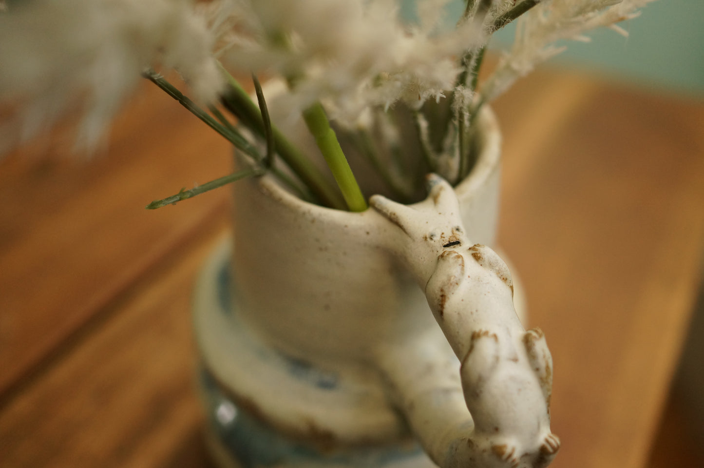 White Caterpillar Jug Vase