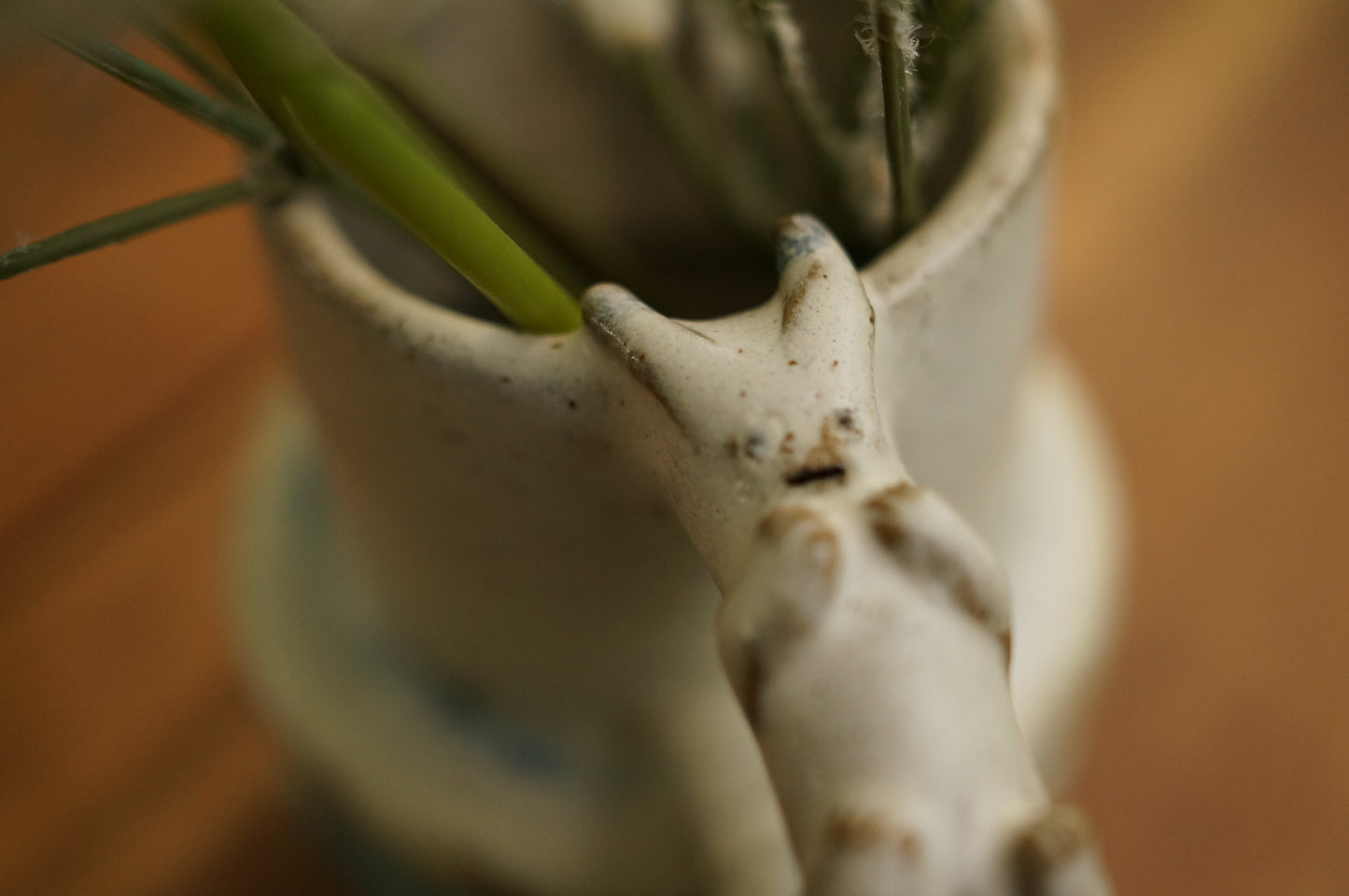 White Caterpillar Jug Vase