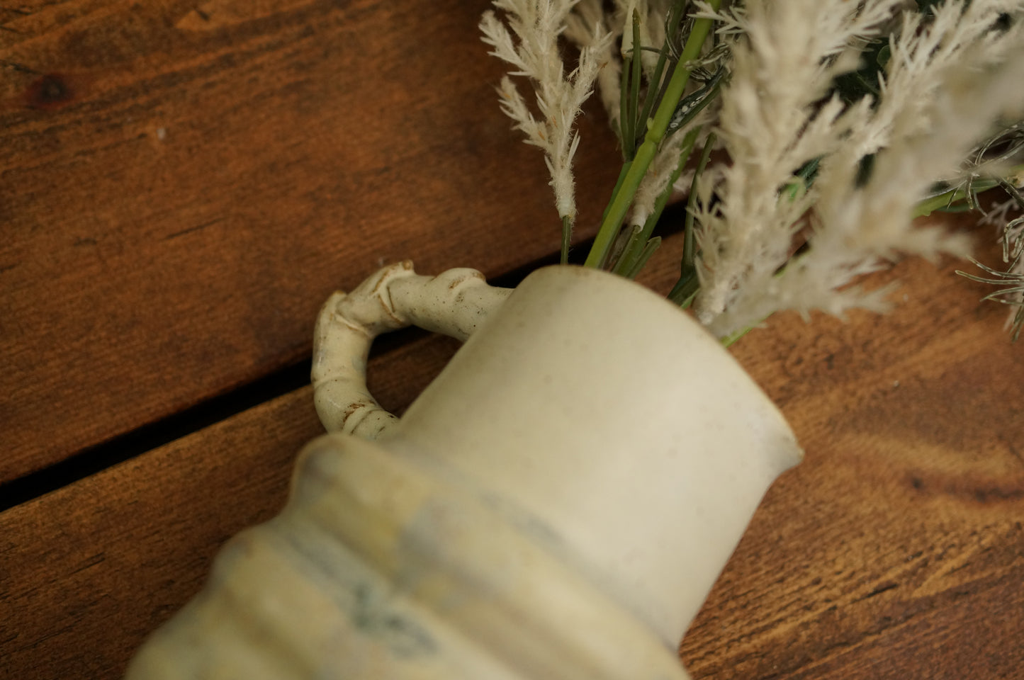 White Caterpillar Jug Vase
