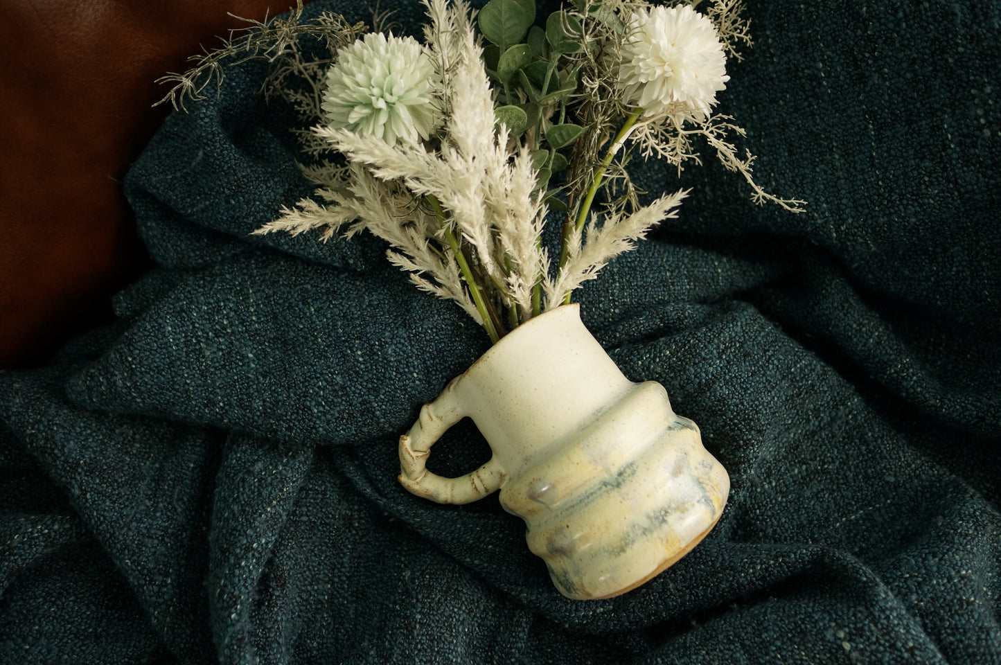 White Caterpillar Jug Vase