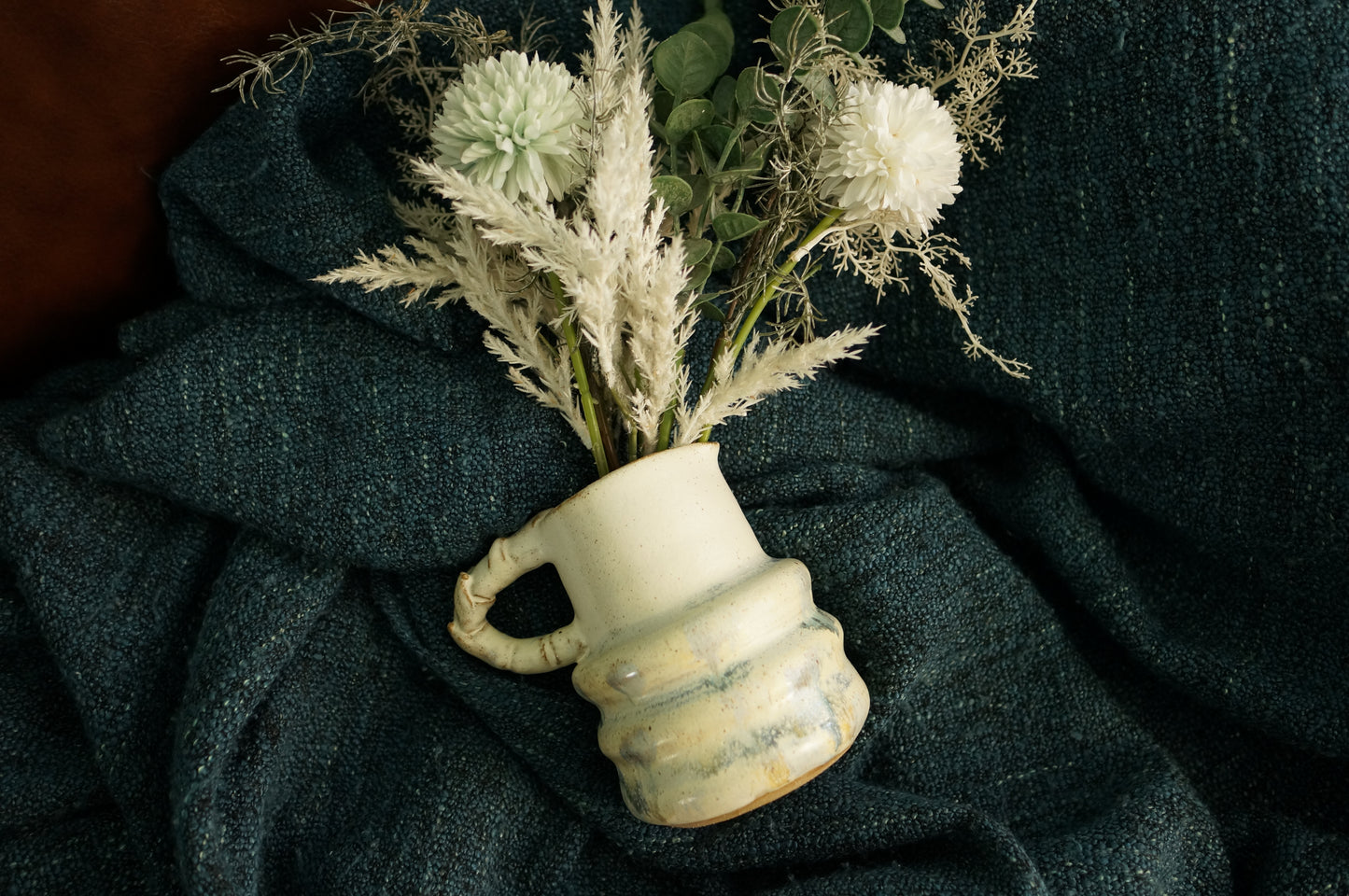 White Caterpillar Jug Vase