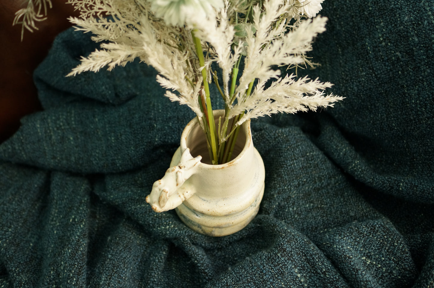 White Caterpillar Jug Vase