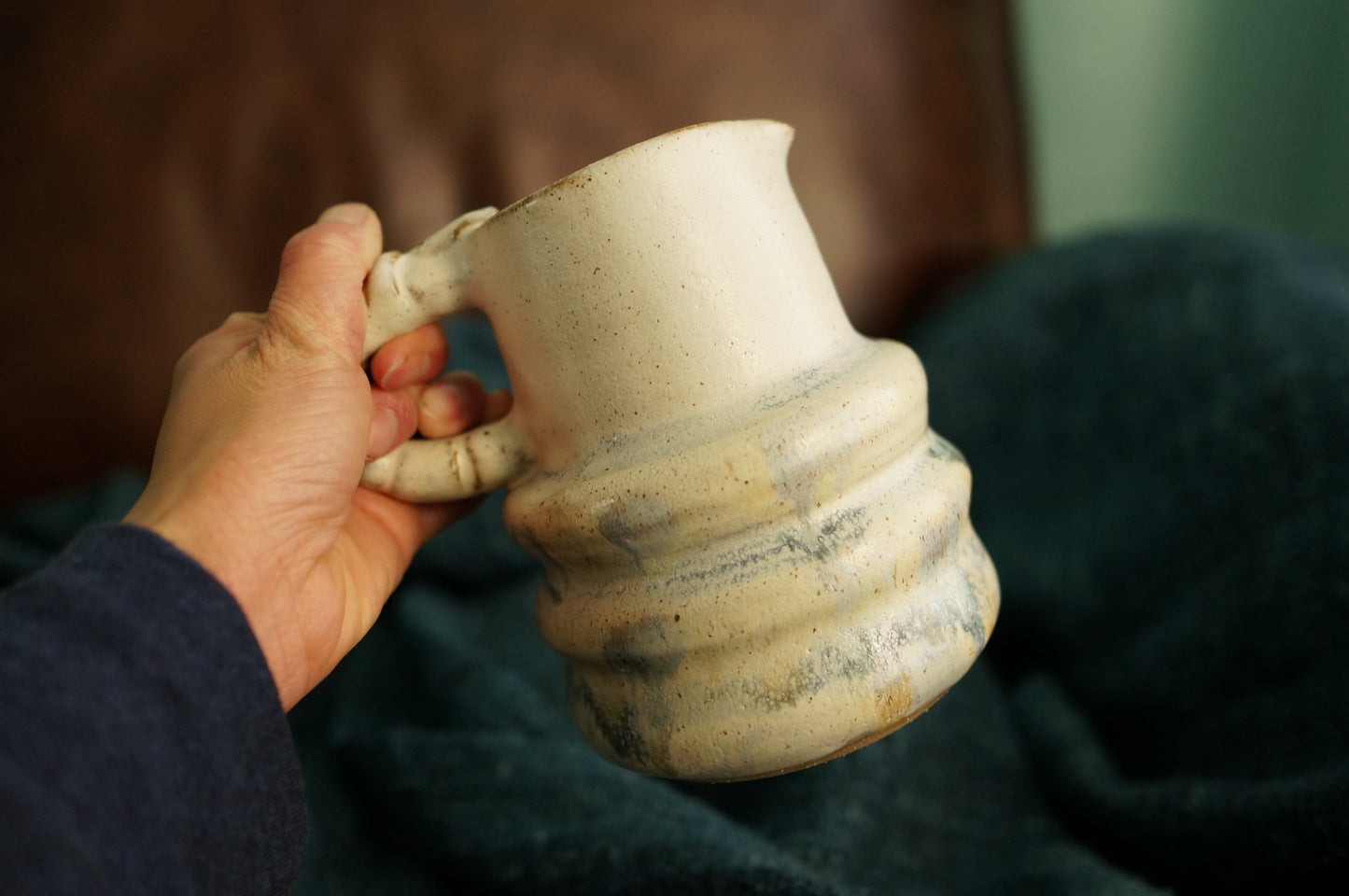 White Caterpillar Jug Vase