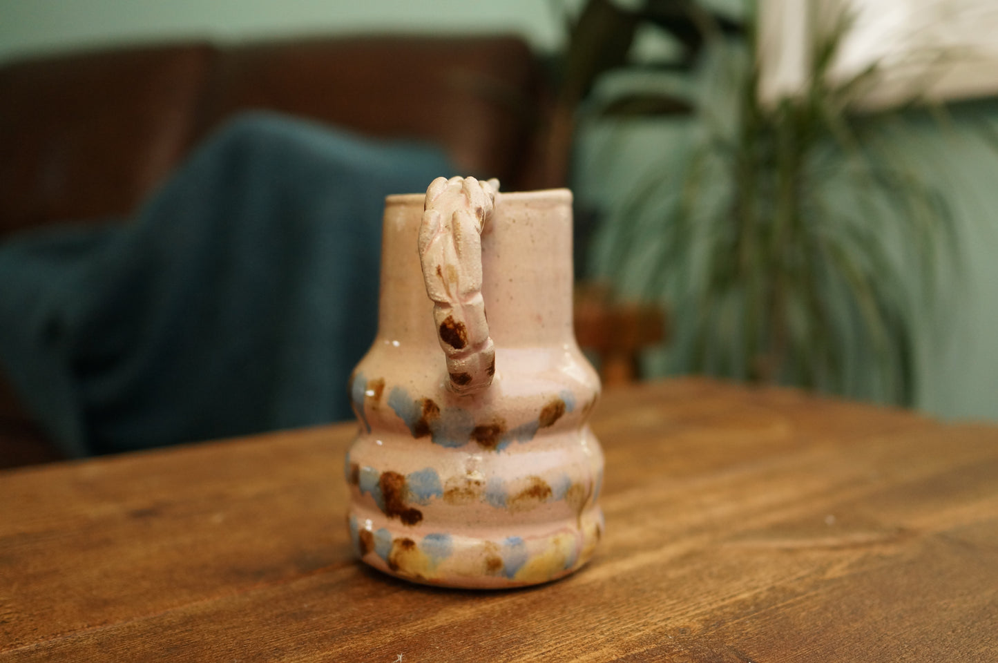 Pink Caterpillar Jug Vase