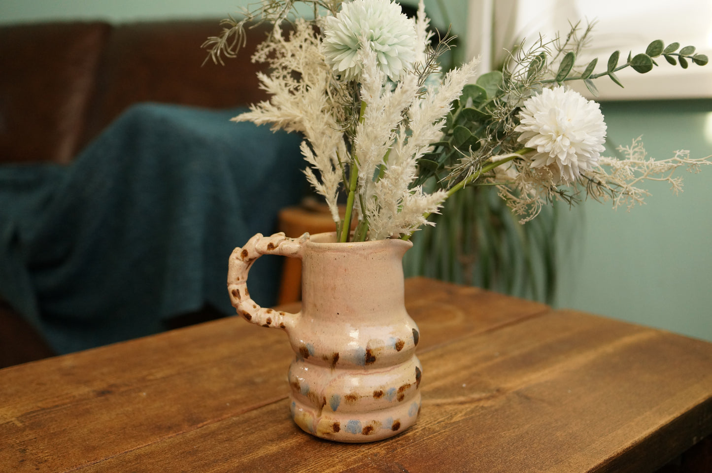 Pink Caterpillar Jug Vase