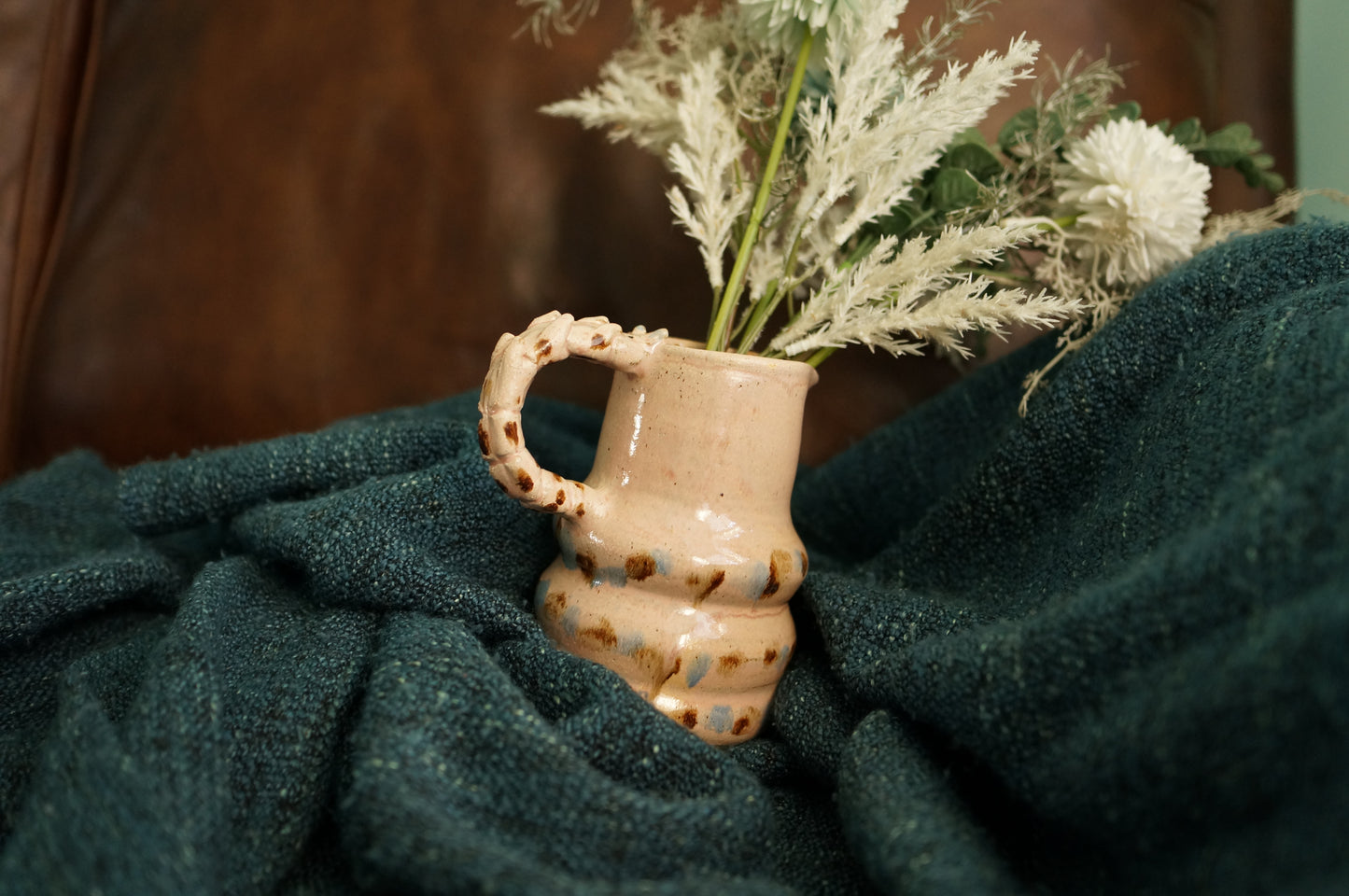 Pink Caterpillar Jug Vase