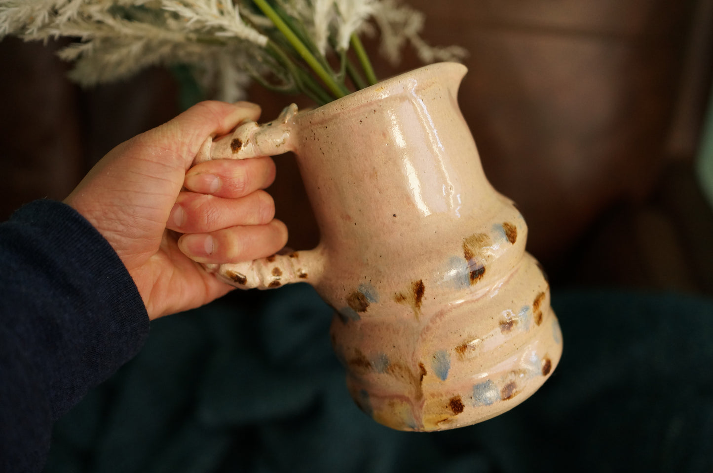 Pink Caterpillar Jug Vase