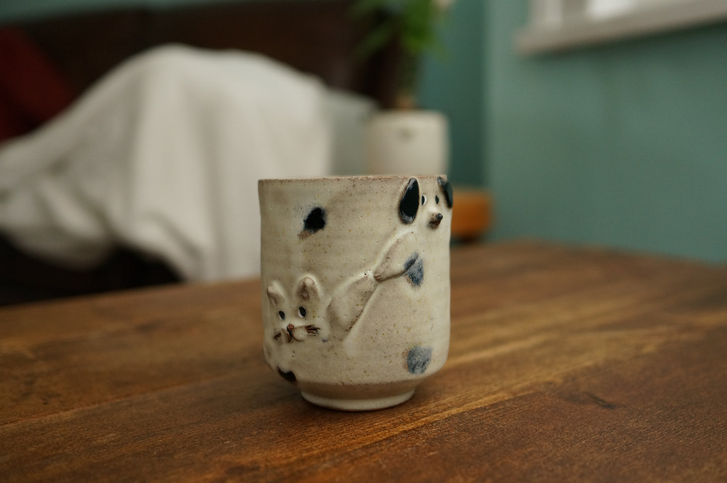 Handbuilt Dog and Cat Cup