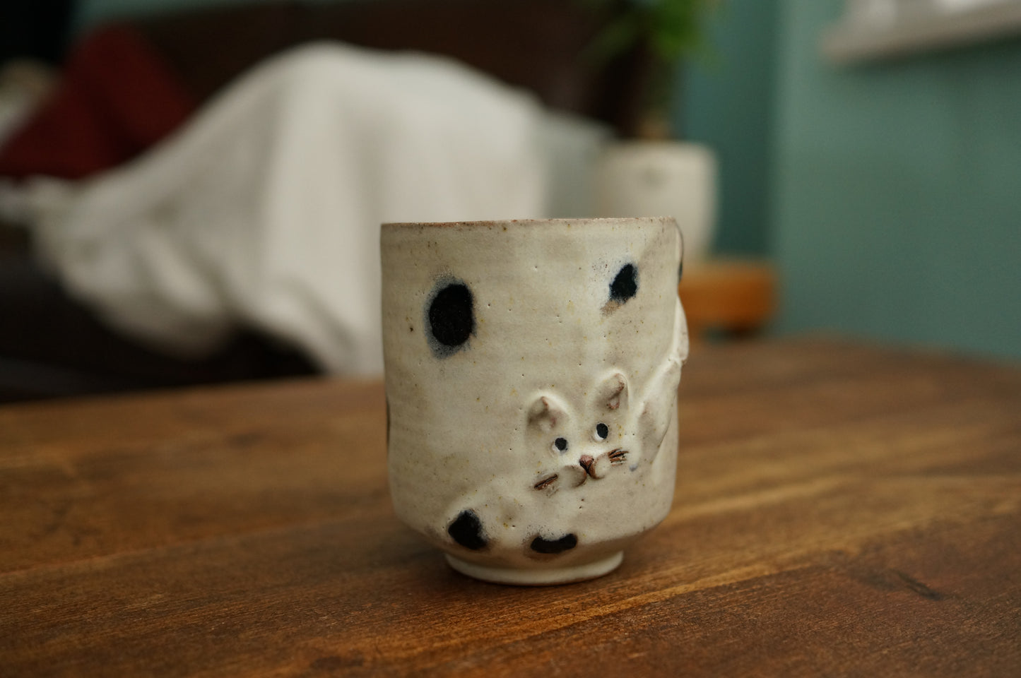 Handbuilt Dog and Cat Cup