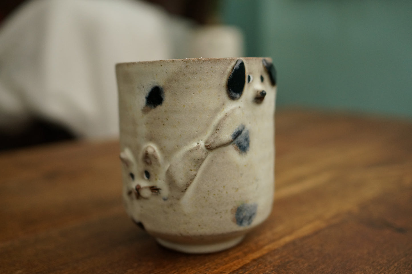 Handbuilt Dog and Cat Cup