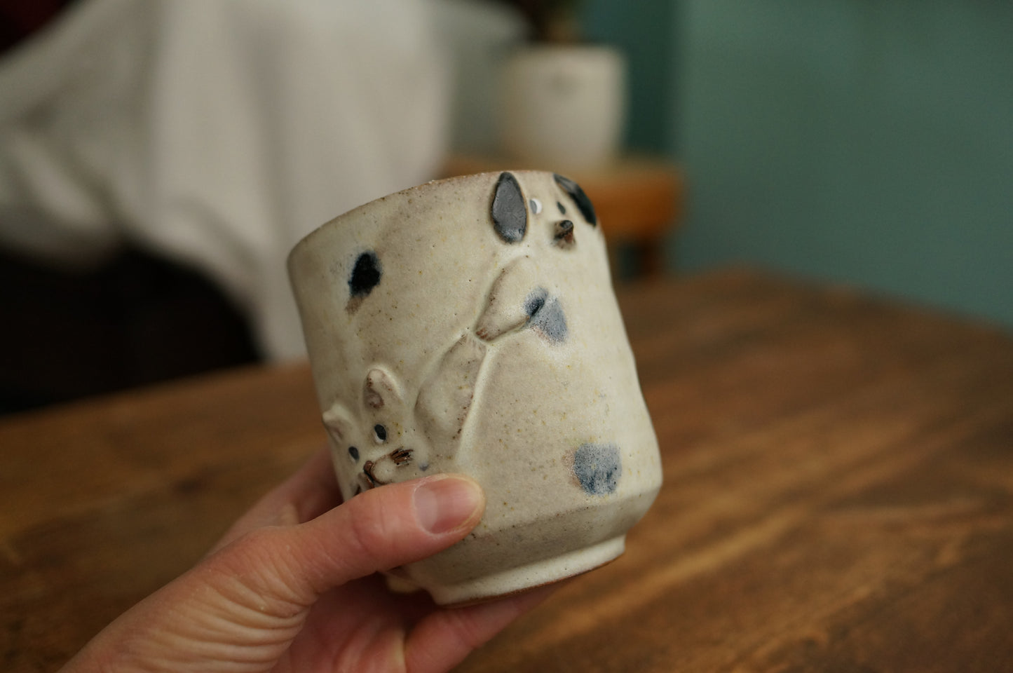 Handbuilt Dog and Cat Cup