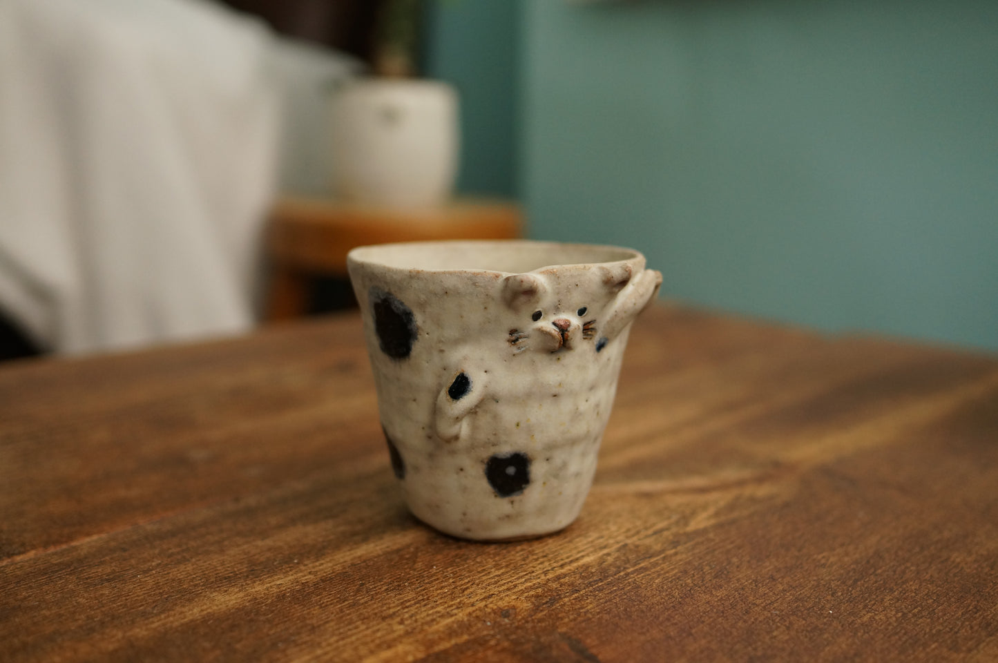 Handbuilt Dog and Cat Cup