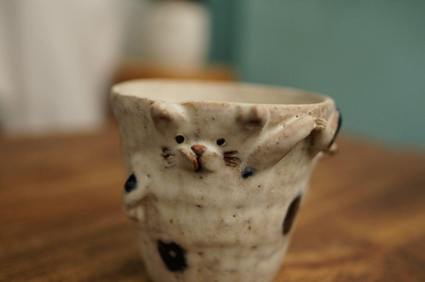 Handbuilt Dog and Cat Cup