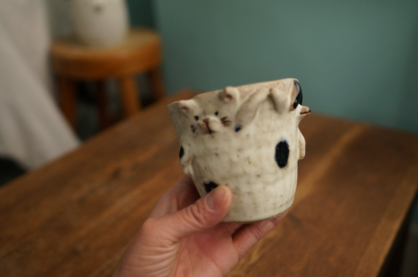 Handbuilt Dog and Cat Cup