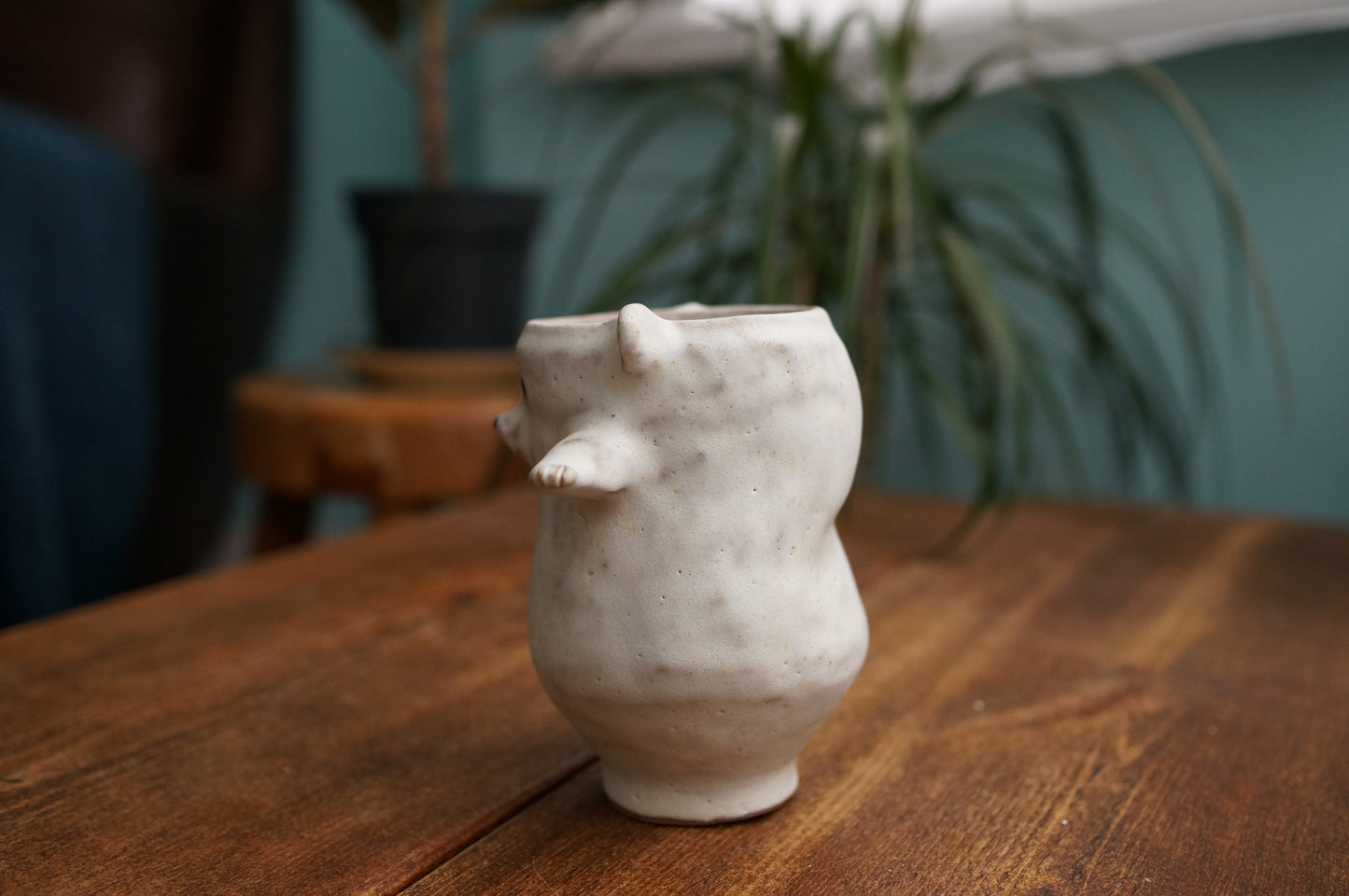 Handbuilt Dancing Polar Bear Cup