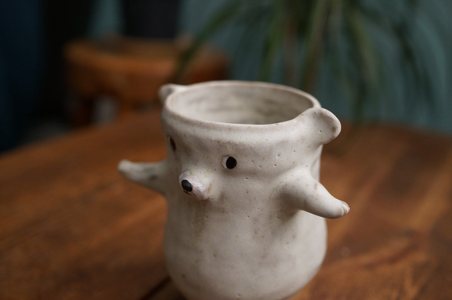 Handbuilt Dancing Polar Bear Cup