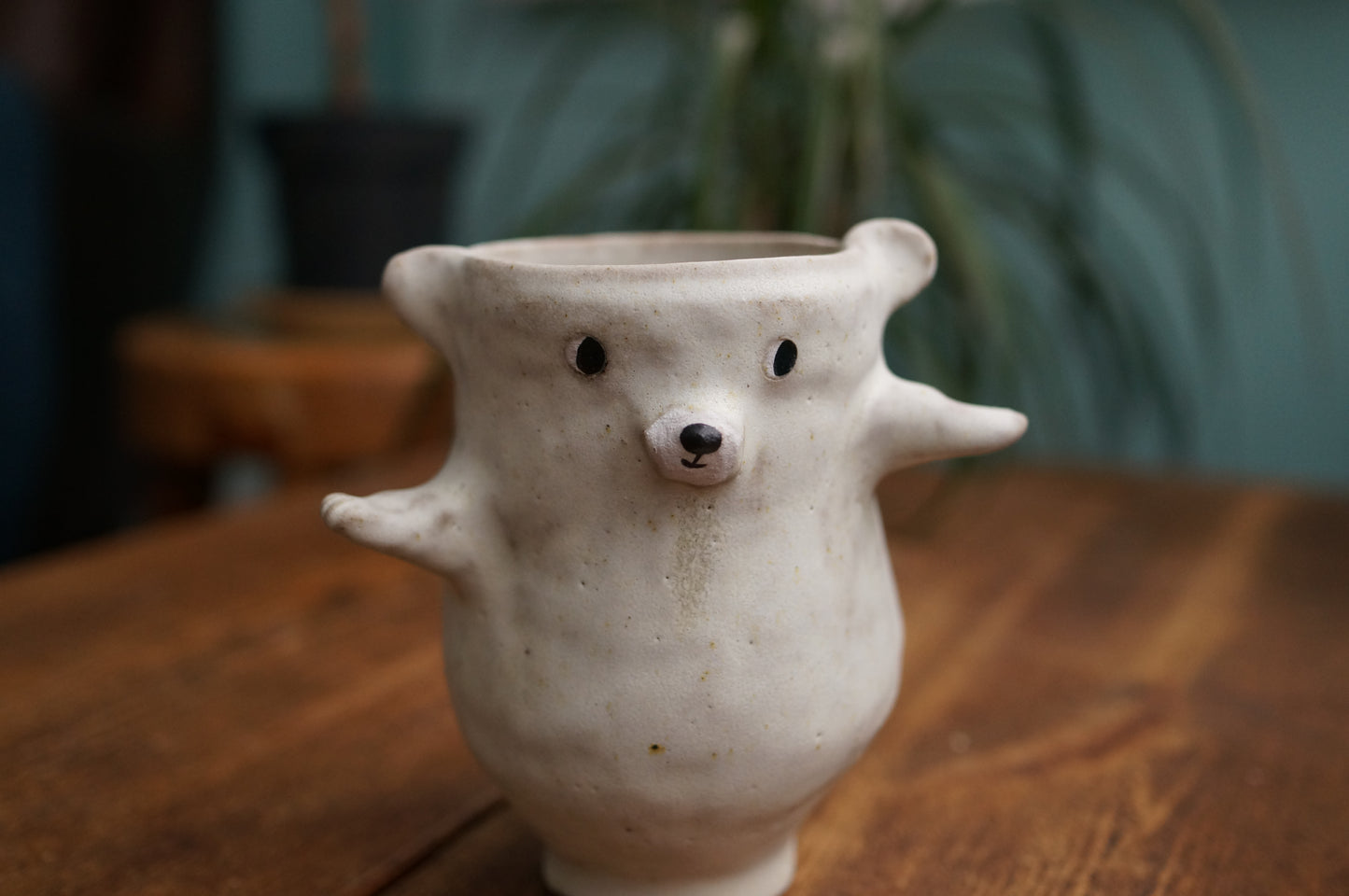 Handbuilt Dancing Polar Bear Cup