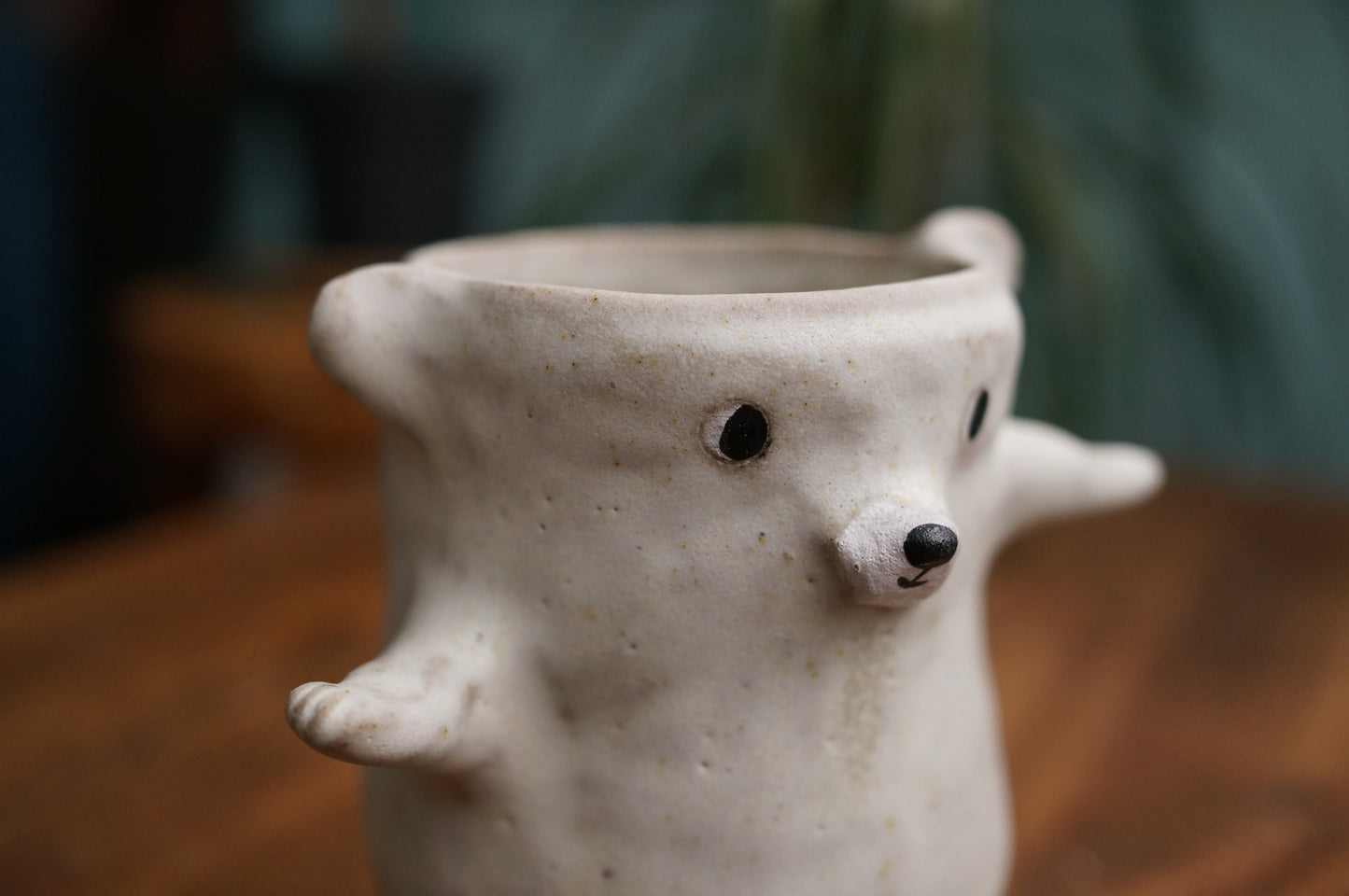 Handbuilt Dancing Polar Bear Cup