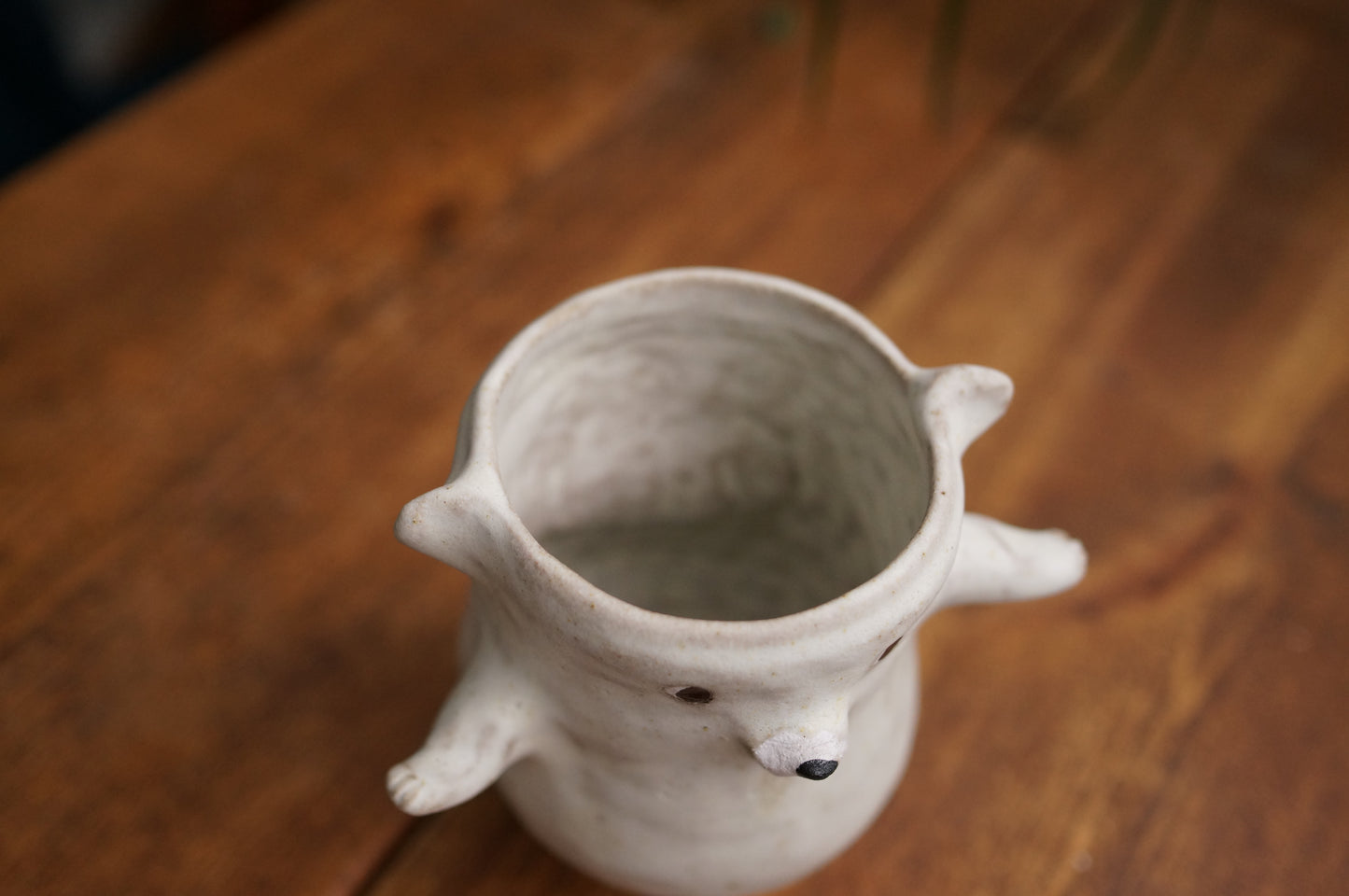 Handbuilt Dancing Polar Bear Cup