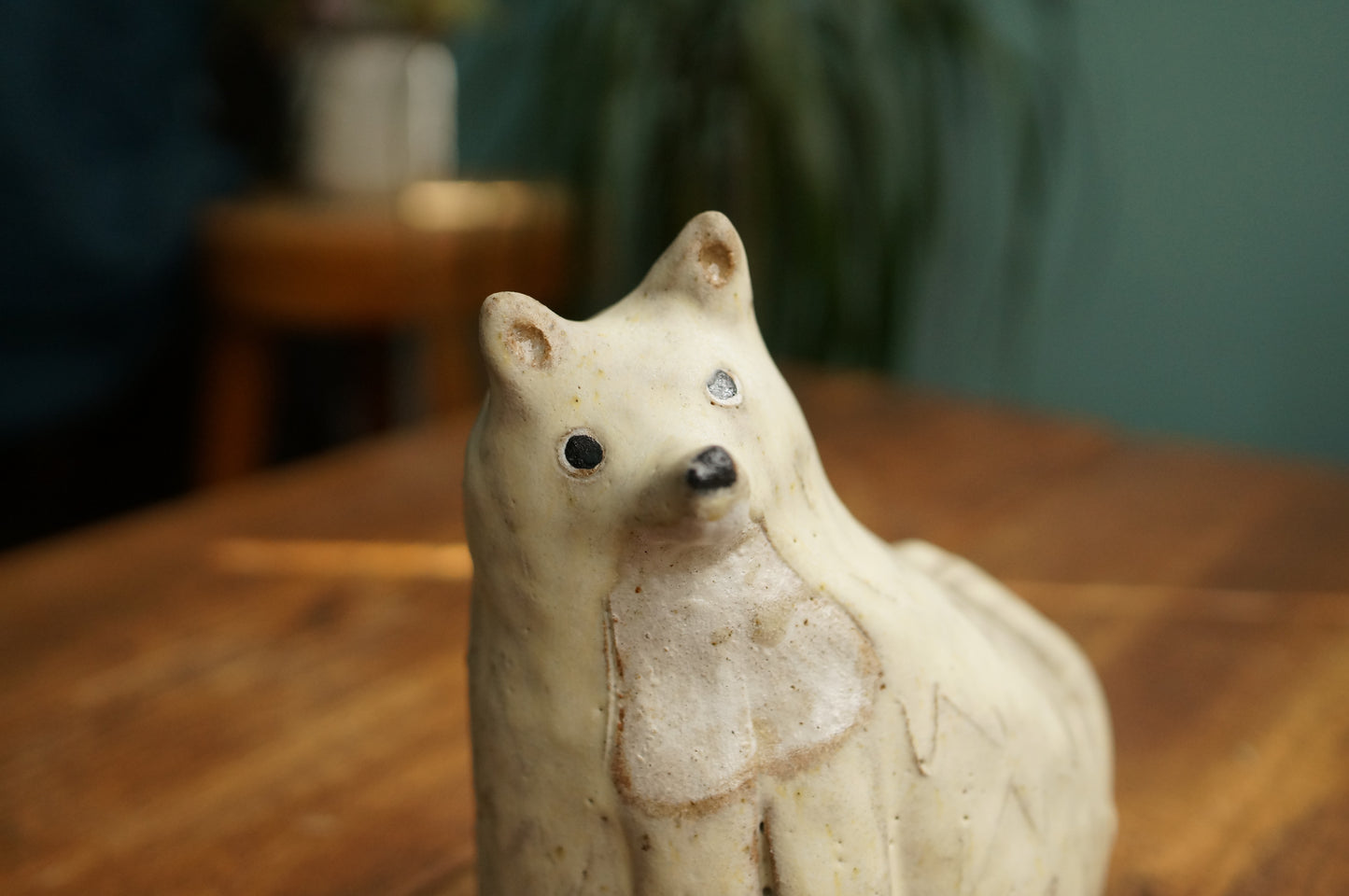 White Fox Vase
