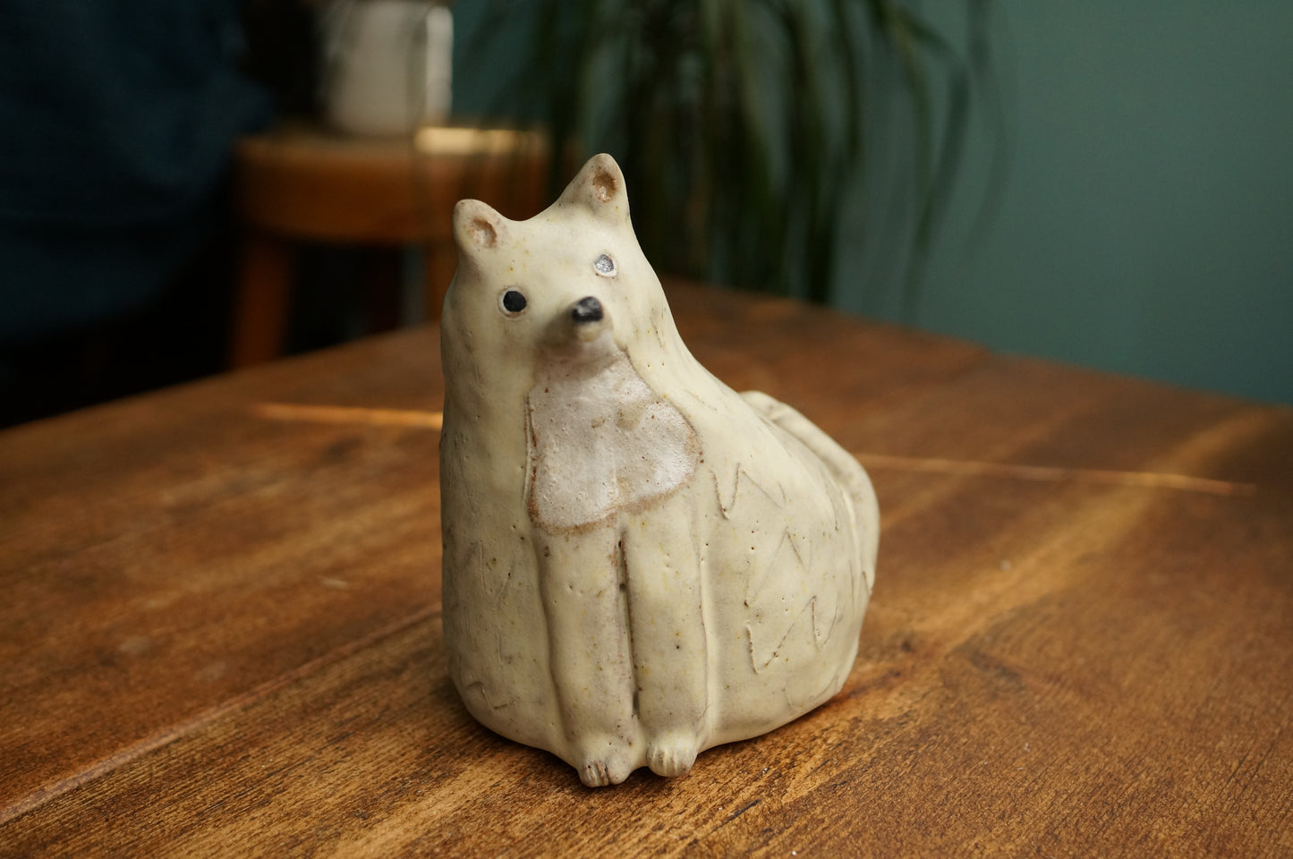 White Fox Vase